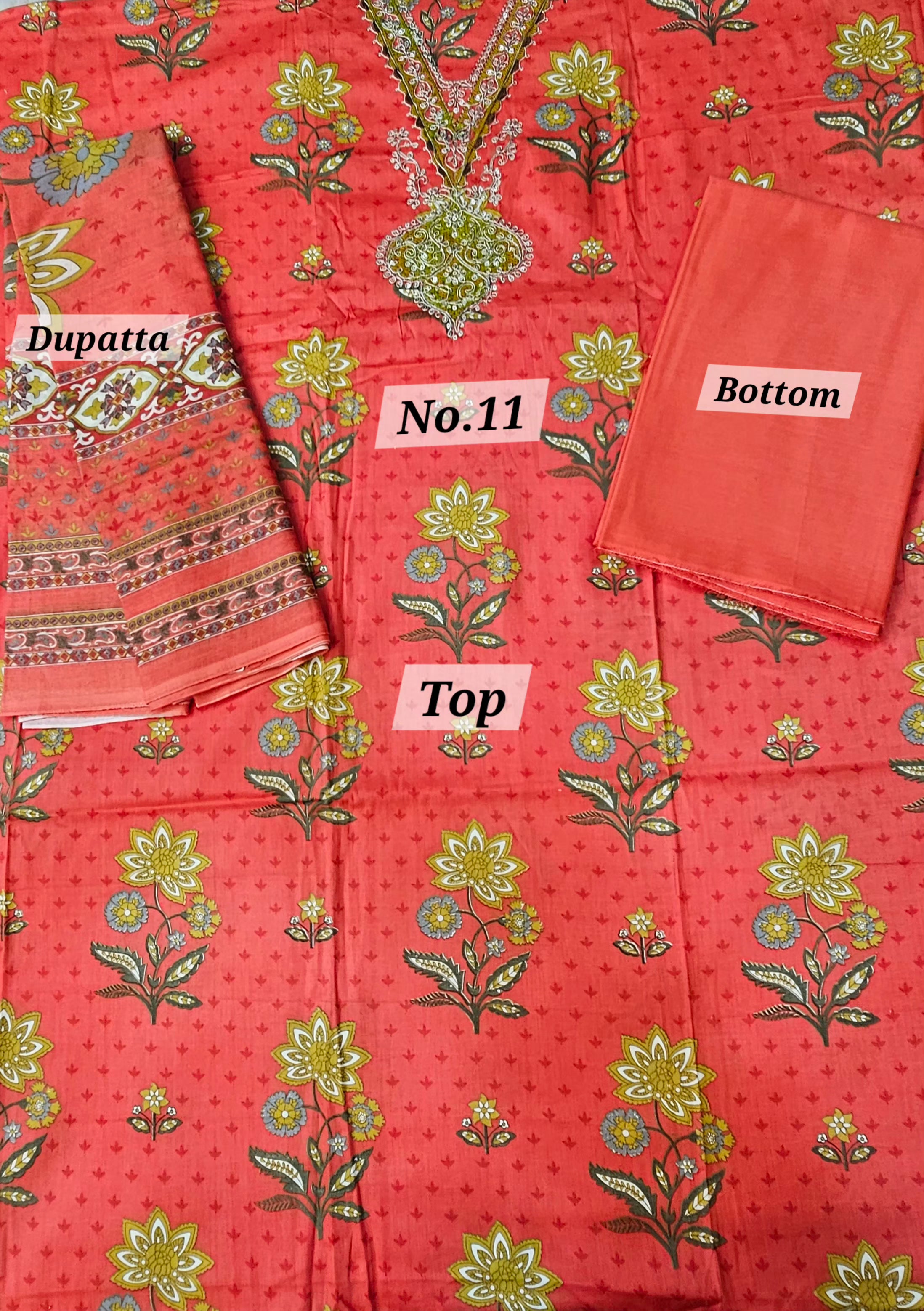 JAM COTTON DESIGNER 3 PC DRESS MATERIAL (NO. 11)
