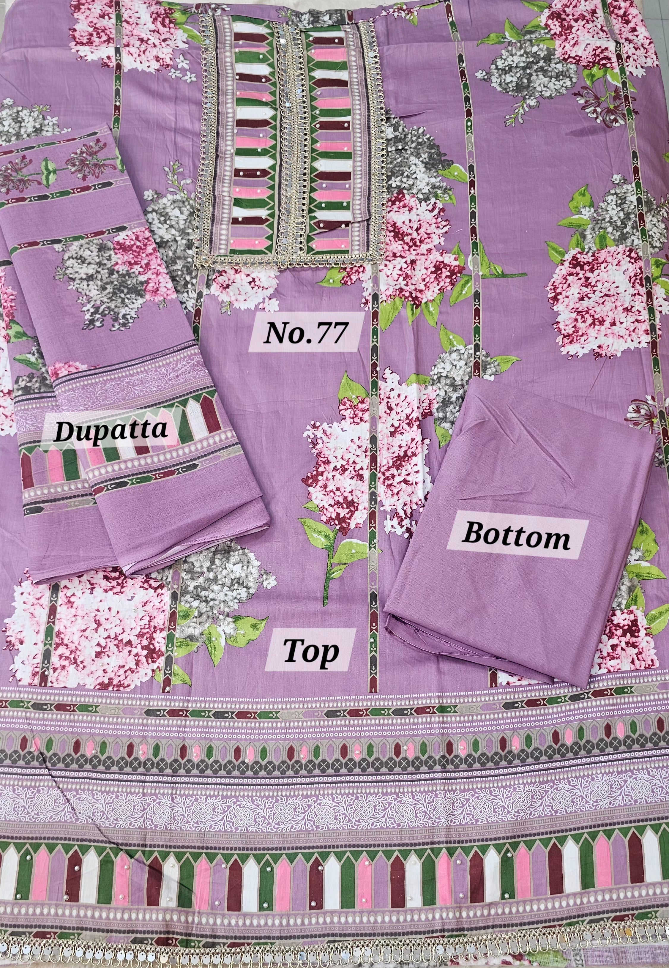 Premium 3PC Dress Material (No. 77)