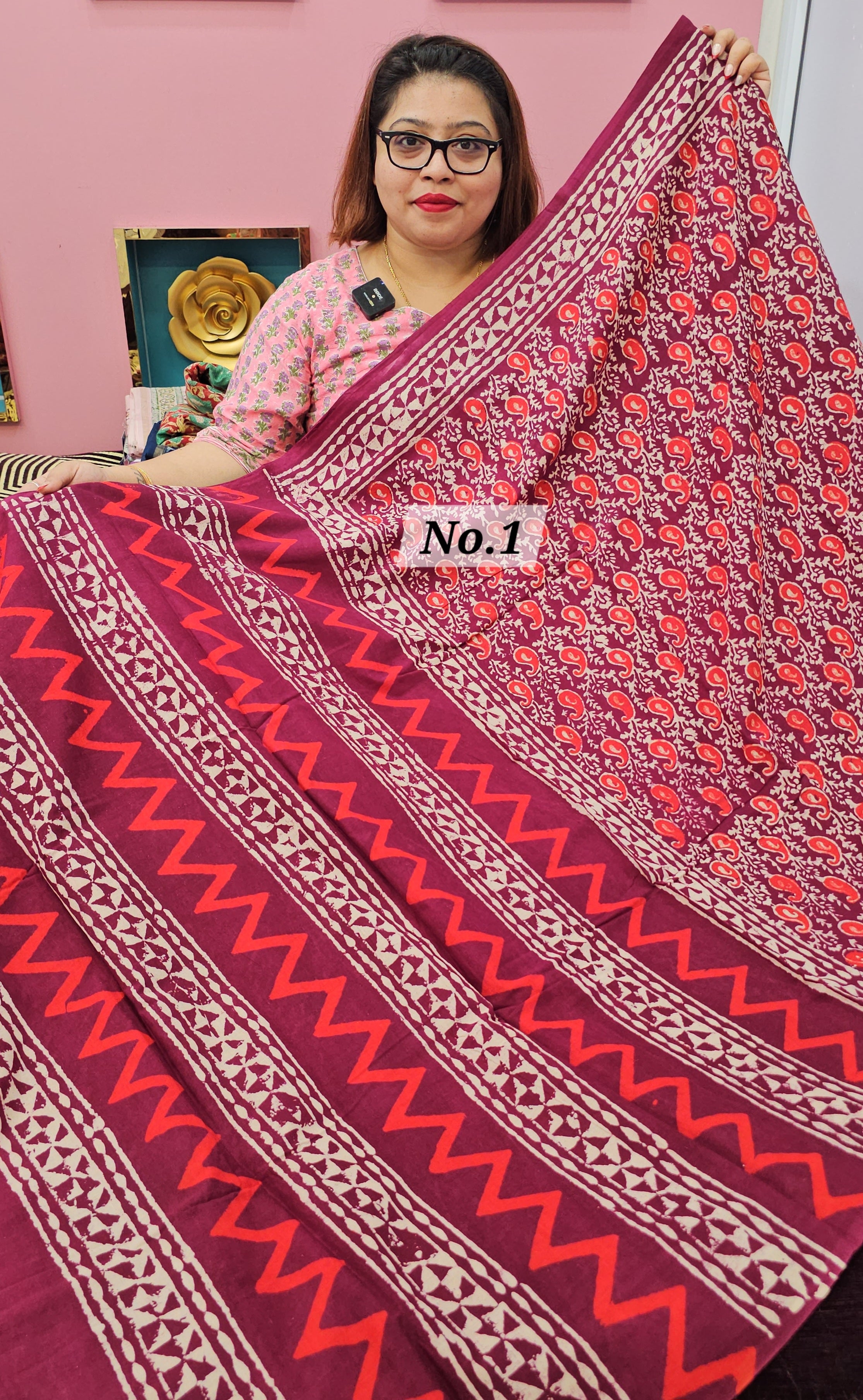 HANDBLOCK MAL COTTON SAREE (NO.1)