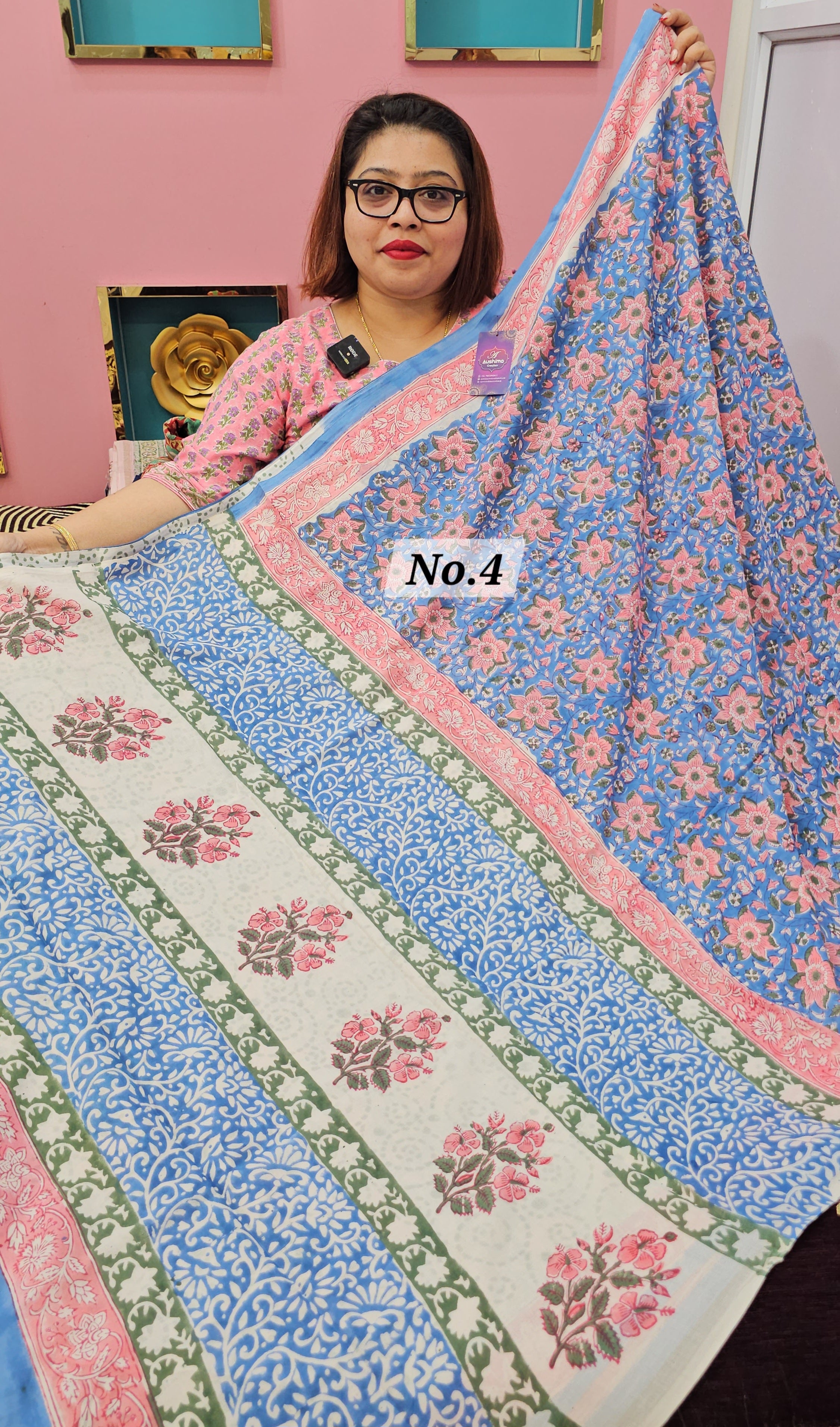 HANDBLOCK MAL COTTON SAREE (NO.4)