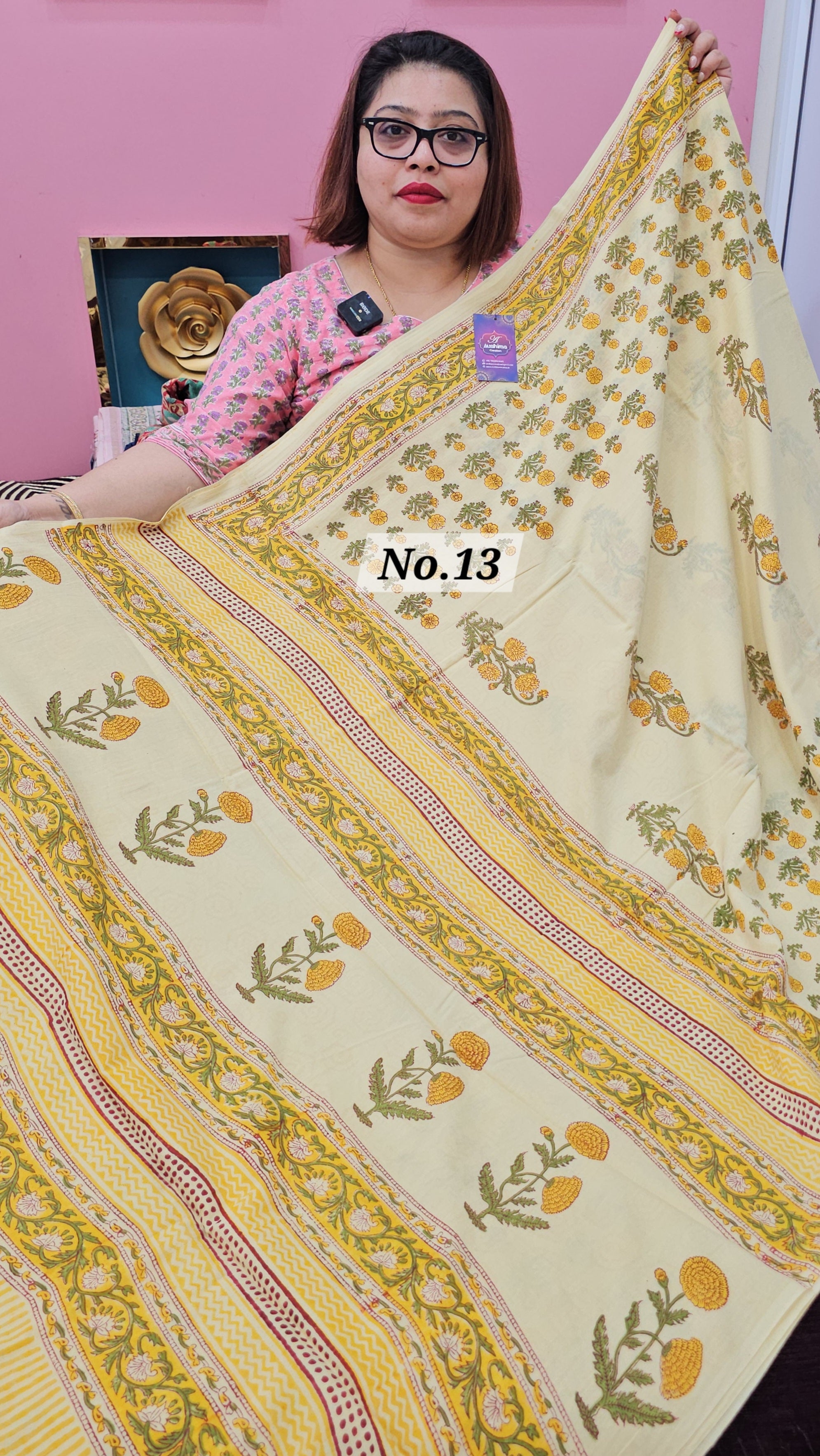 HANDBLOCK MAL COTTON SAREE (NO.13)