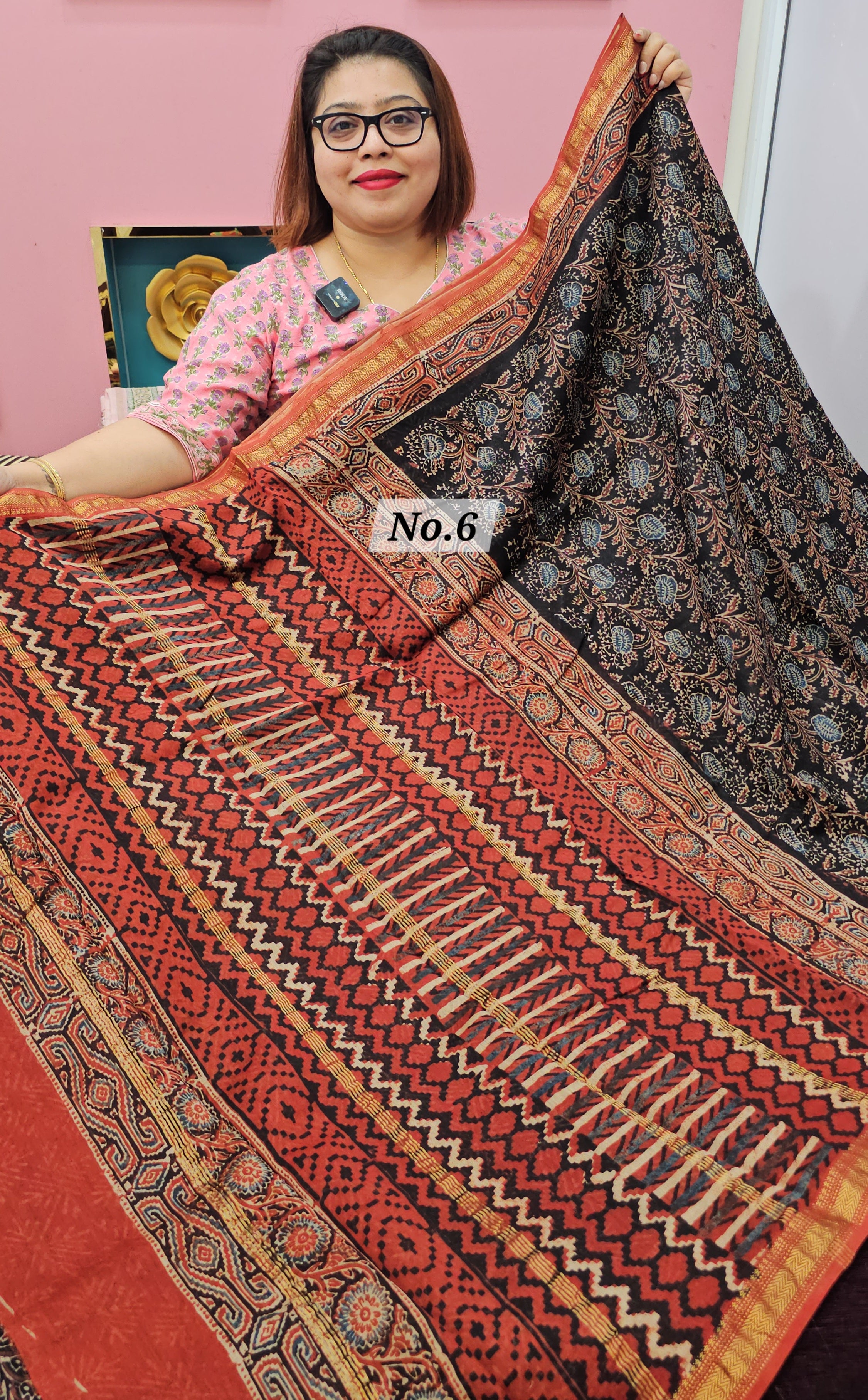 AJRAKH MAHESWARI SAREE (NO .6)
