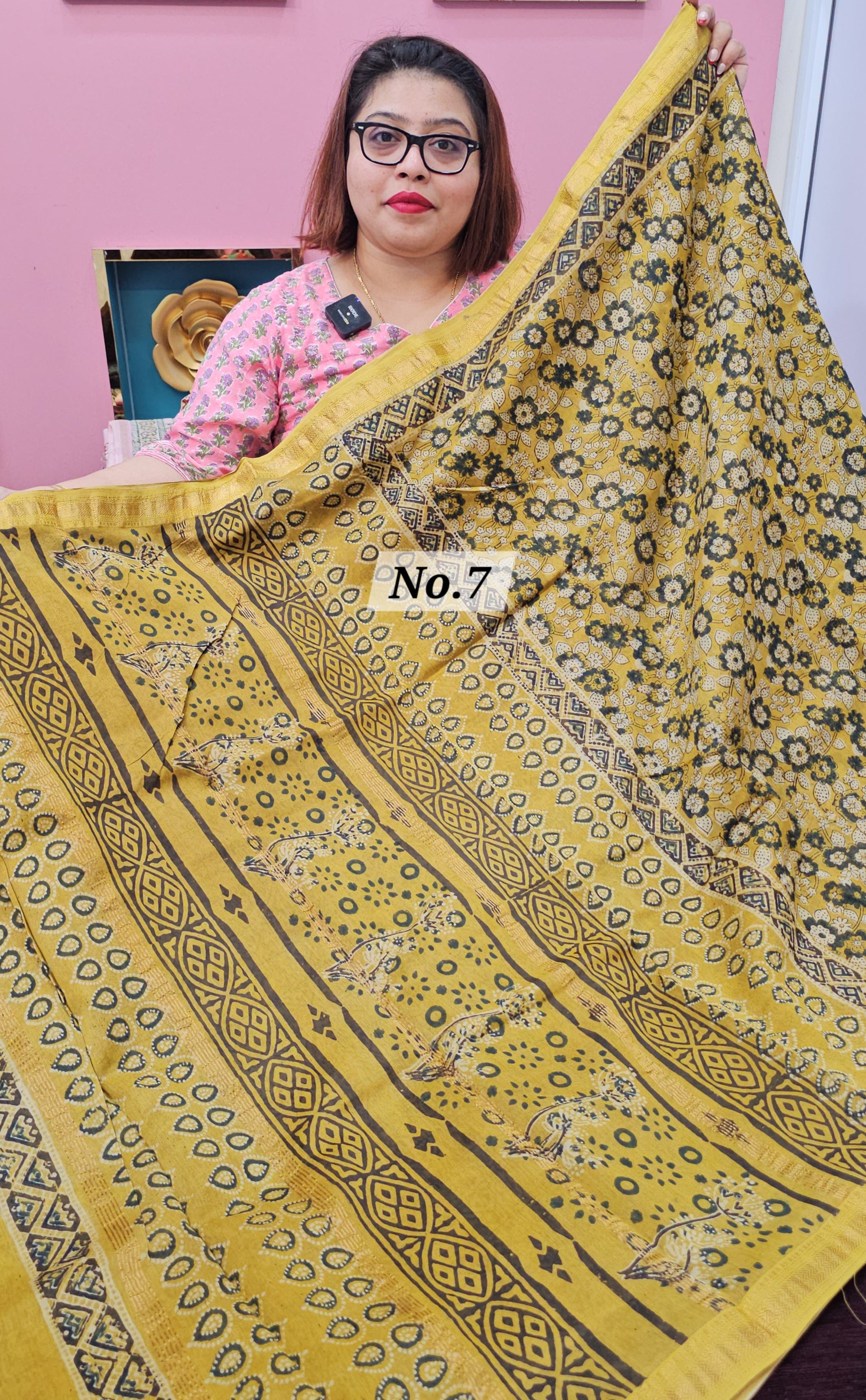 AJRAKH MAHESWARI SAREE (NO .7)