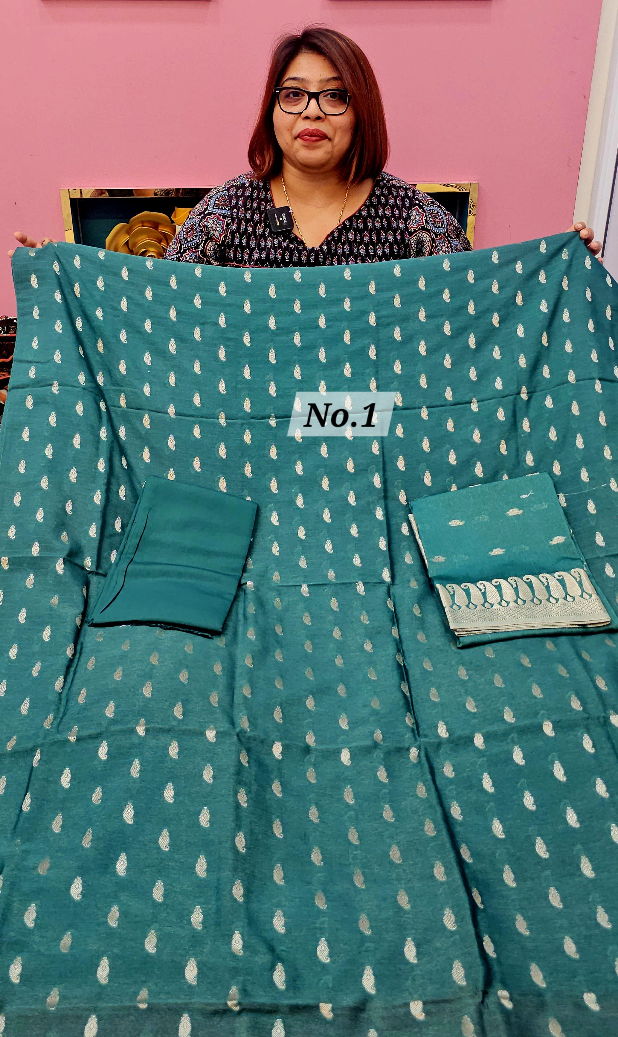 PURE HANDLOOM SILK 3PC DRESS MATERIAL (NO.1)