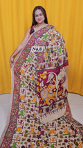 HANDBLOCK MAL COTTON KALAMKARI  SAREE (NO.8)