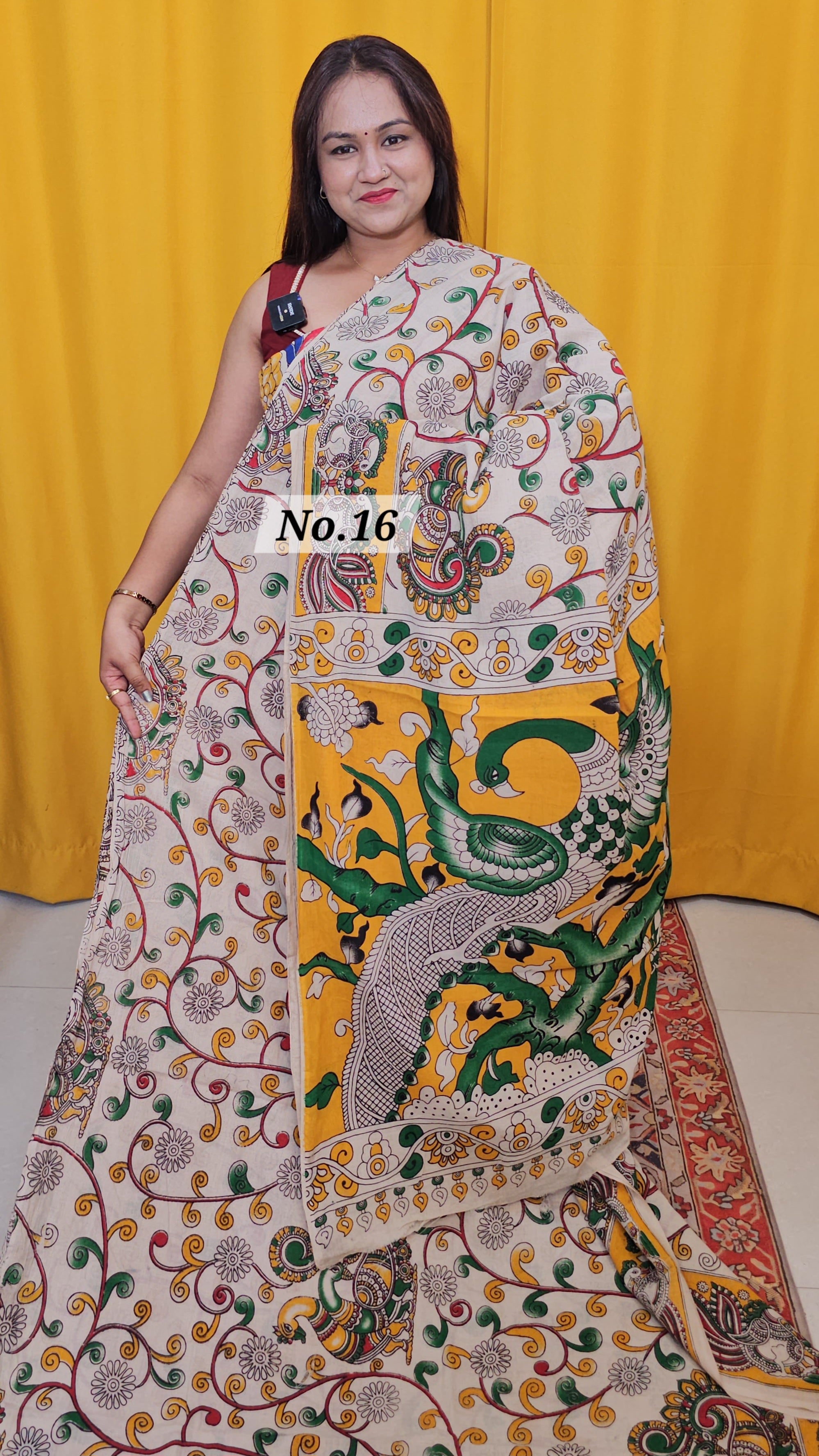 HANDBLOCK MAL COTTON KALAMKARI  SAREE (NO.16)