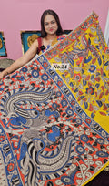 HANDBLOCK MAL COTTON KALAMKARI  SAREE (NO.24)