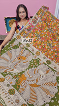 HANDBLOCK MAL COTTON KALAMKARI  SAREE (NO.32)