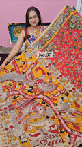 HANDBLOCK MAL COTTON KALAMKARI  SAREE (NO.37)