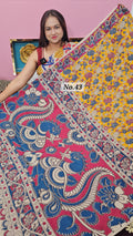 HANDBLOCK MAL COTTON KALAMKARI  SAREE (NO.43)