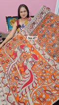HANDBLOCK MAL COTTON KALAMKARI  SAREE (NO.47)