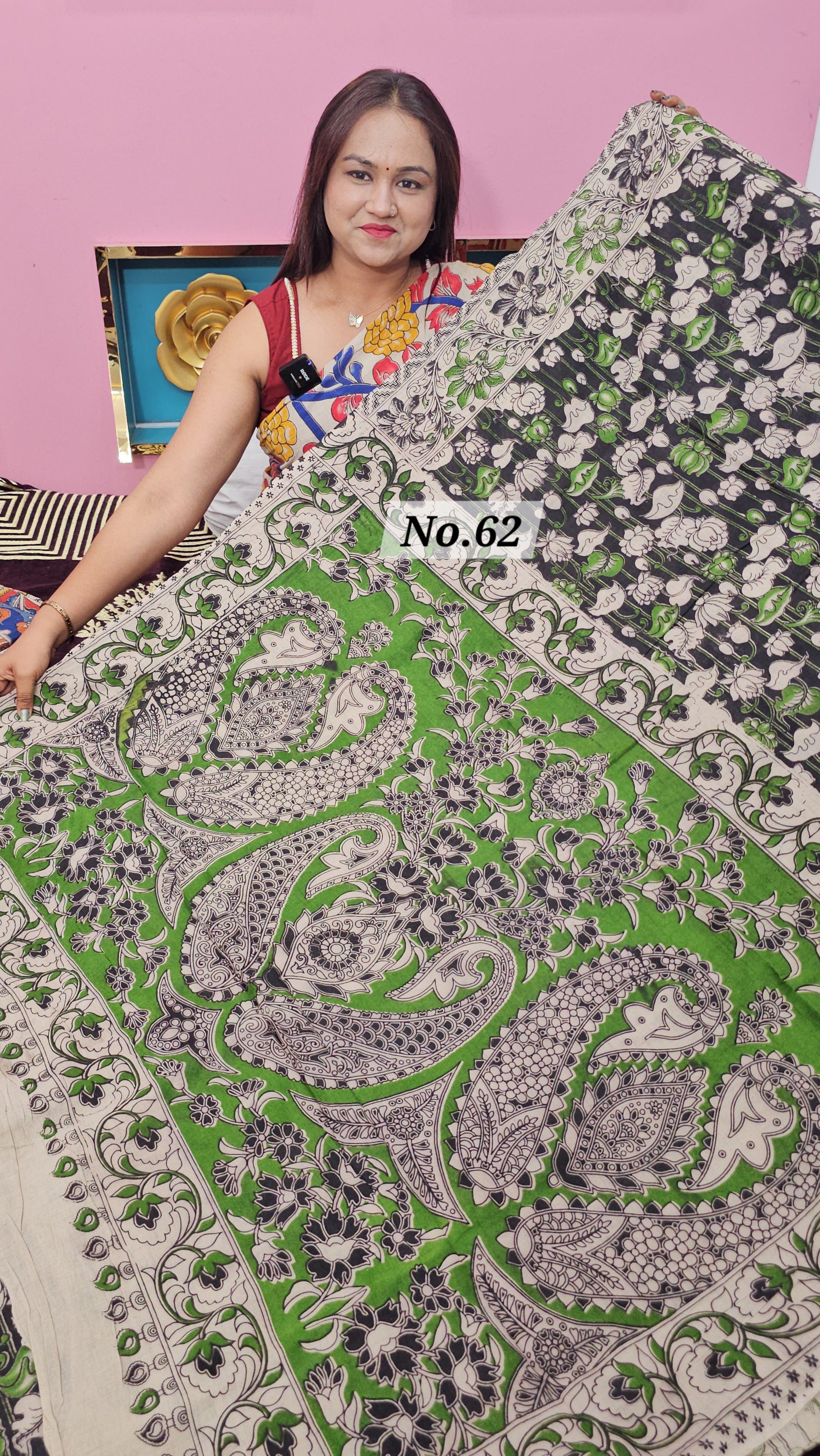 HANDBLOCK MAL COTTON KALAMKARI  SAREE (NO.62)