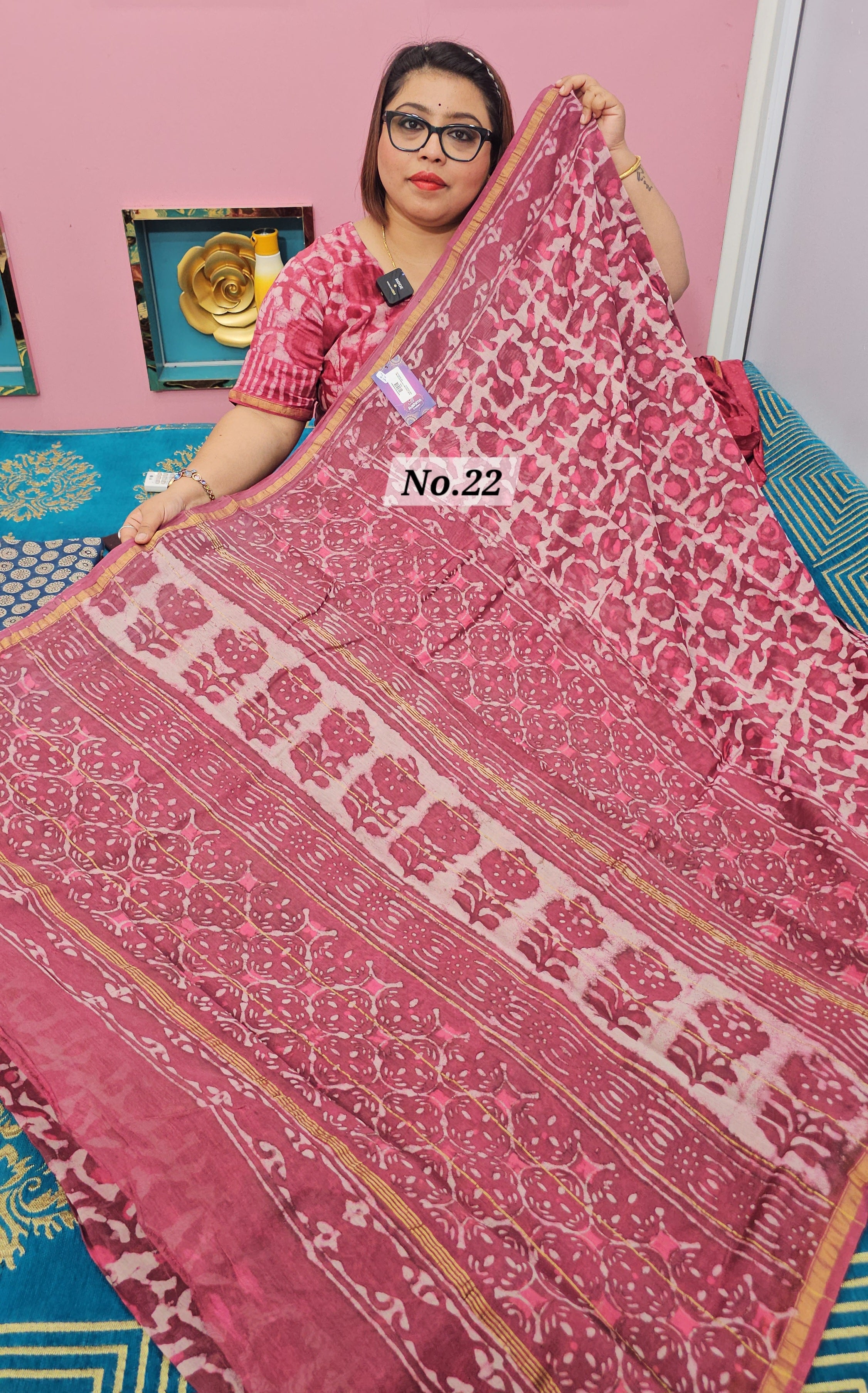 PURE CHANDERI MAHESHWARI SAREE (NO. 22)