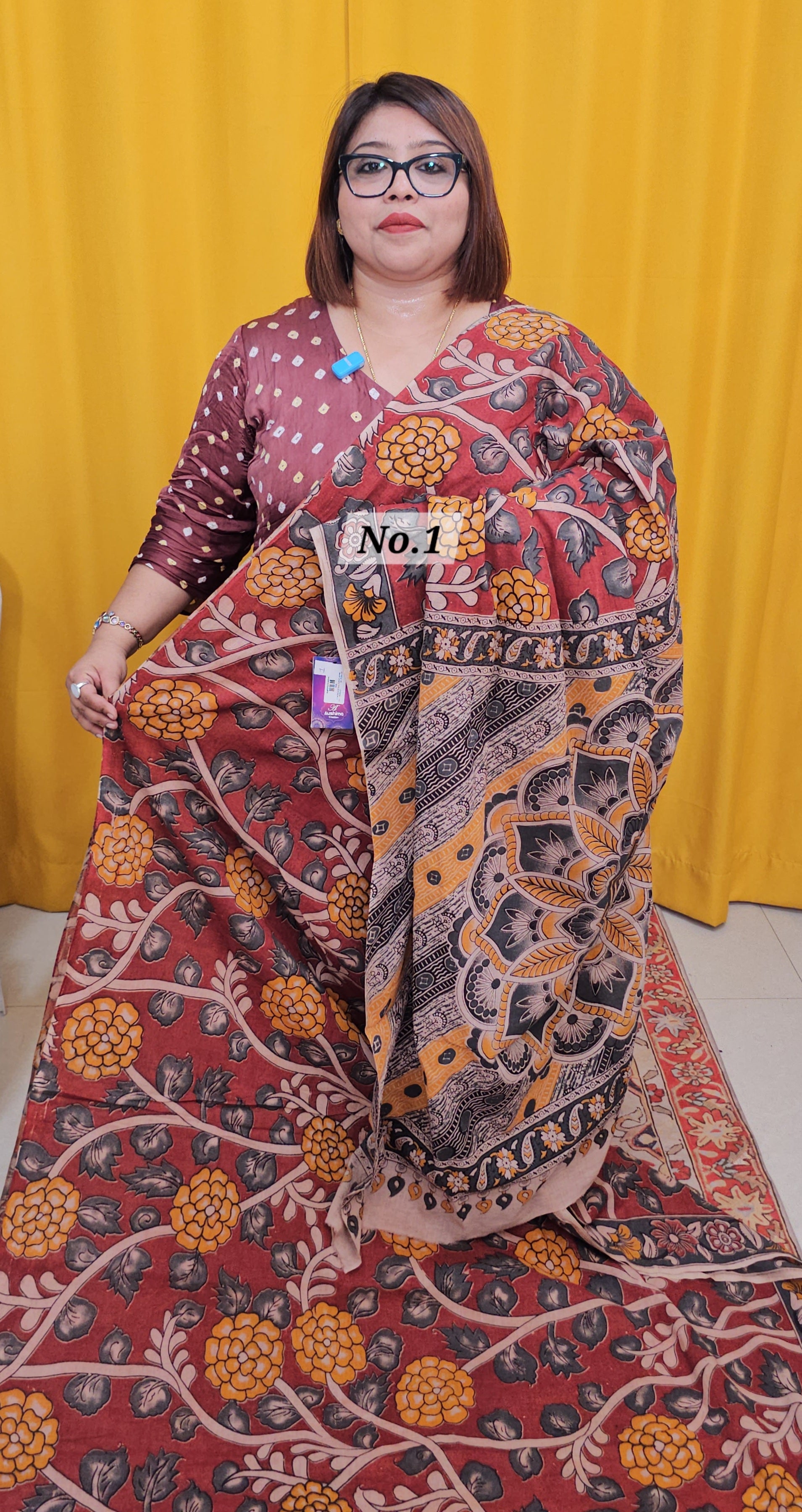 HANDBLOCK MAL COTTON KALAMKARI SAREE (NO. 1)