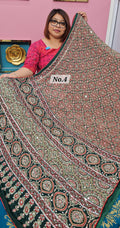MIRROR WORK SATIN CREPE SAREE (NO.4)