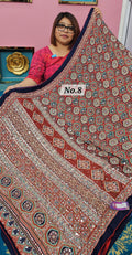 MIRROR WORK SATIN CREPE SAREE (NO.8)