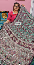 MIRROR WORK SATIN CREPE SAREE (NO.9)