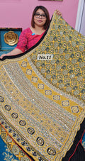 MIRROR WORK SATIN CREPE SAREE (NO.11)