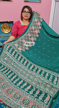 MIRROR WORK SATIN CREPE SAREE (NO.15)
