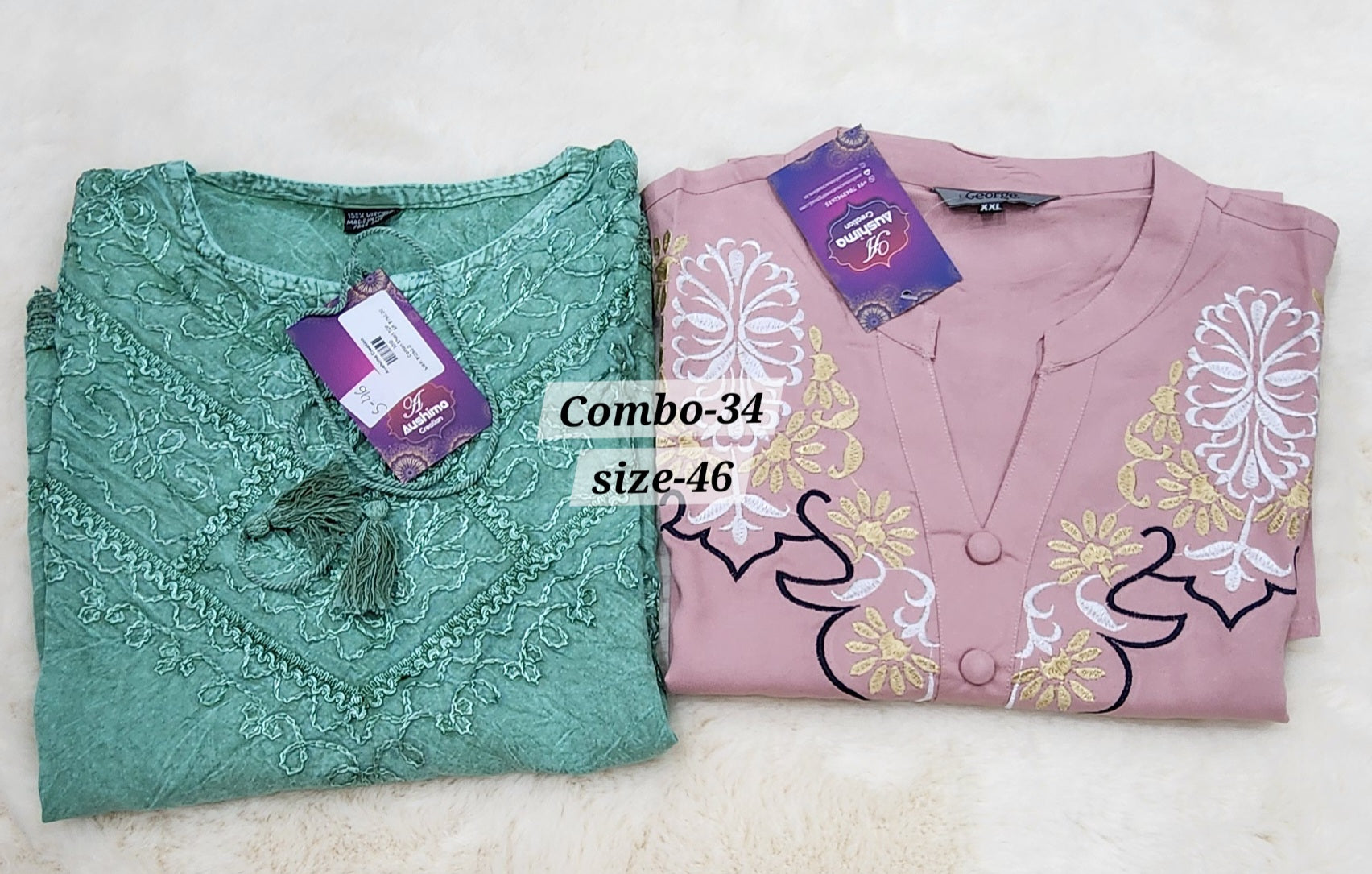 COTTON SHORT TOP {SIZE-46} (COMBO-34)