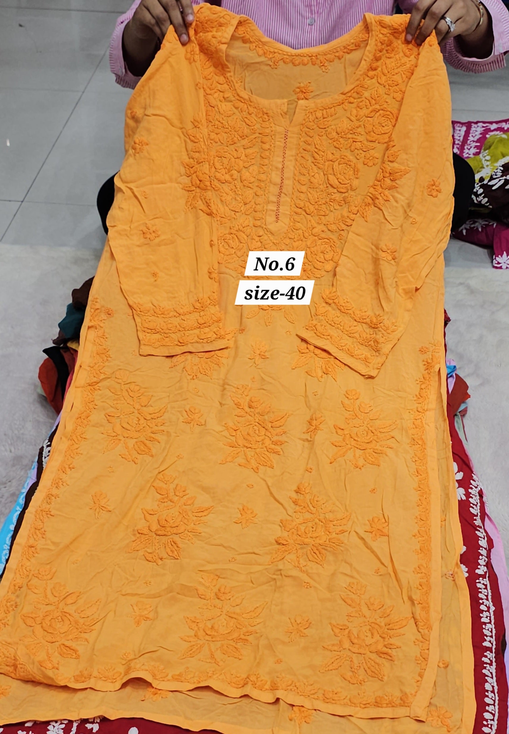 LUCKNOW CHIKANKARI READY MADE KURTI {SIZE-40} (NO. 6)