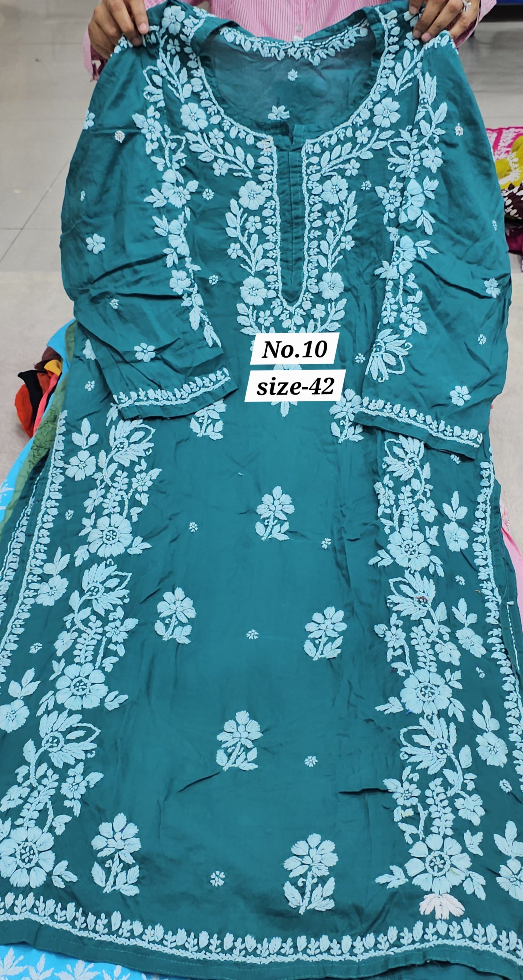 LUCKNOW CHIKANKARI READY MADE KURTI {SIZE-42} (NO. 10)