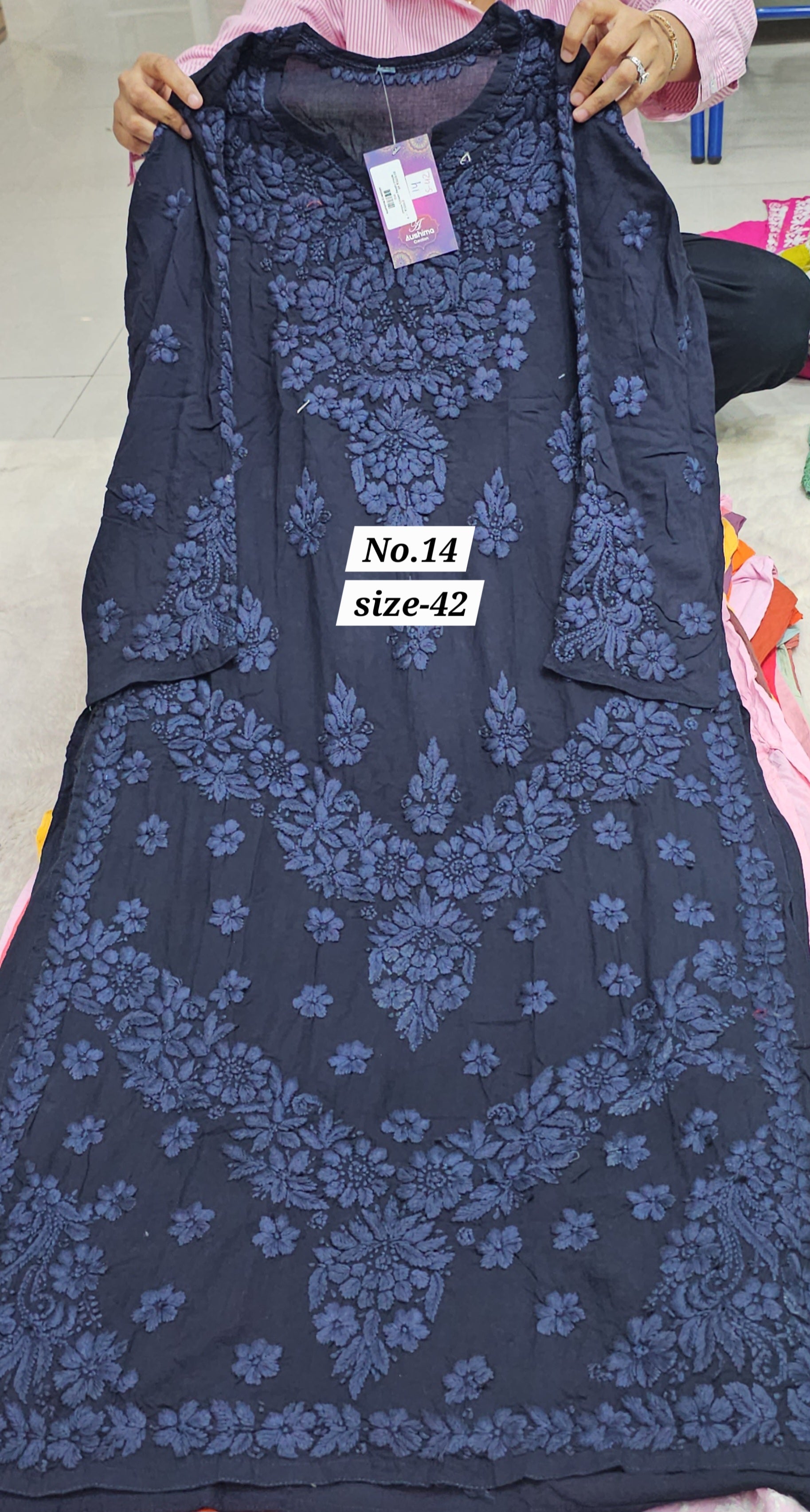 LUCKNOW CHIKANKARI READY MADE KURTI {SIZE-42} (NO. 14)