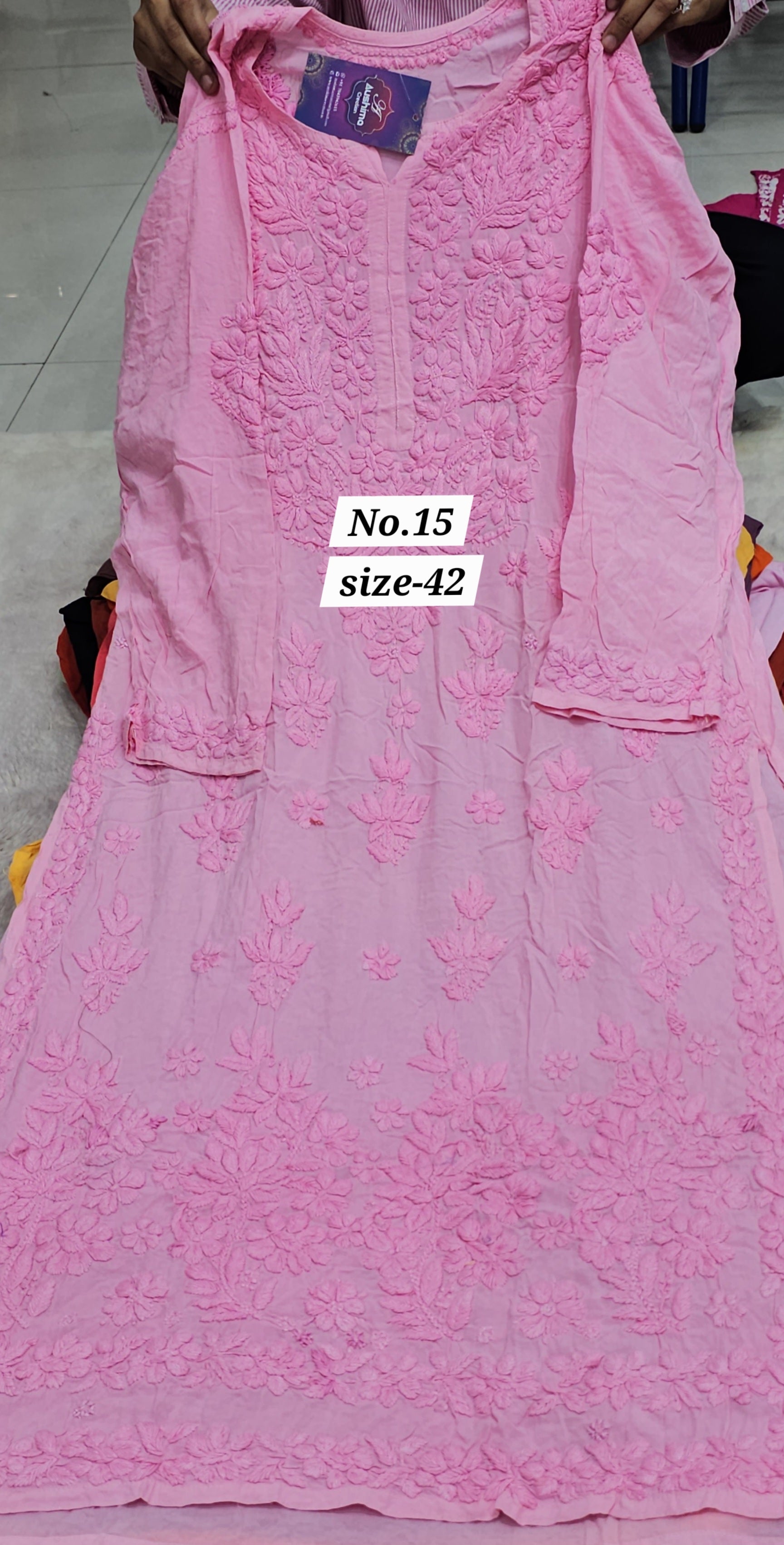 LUCKNOW CHIKANKARI READY MADE KURTI {SIZE-42} (NO. 15)