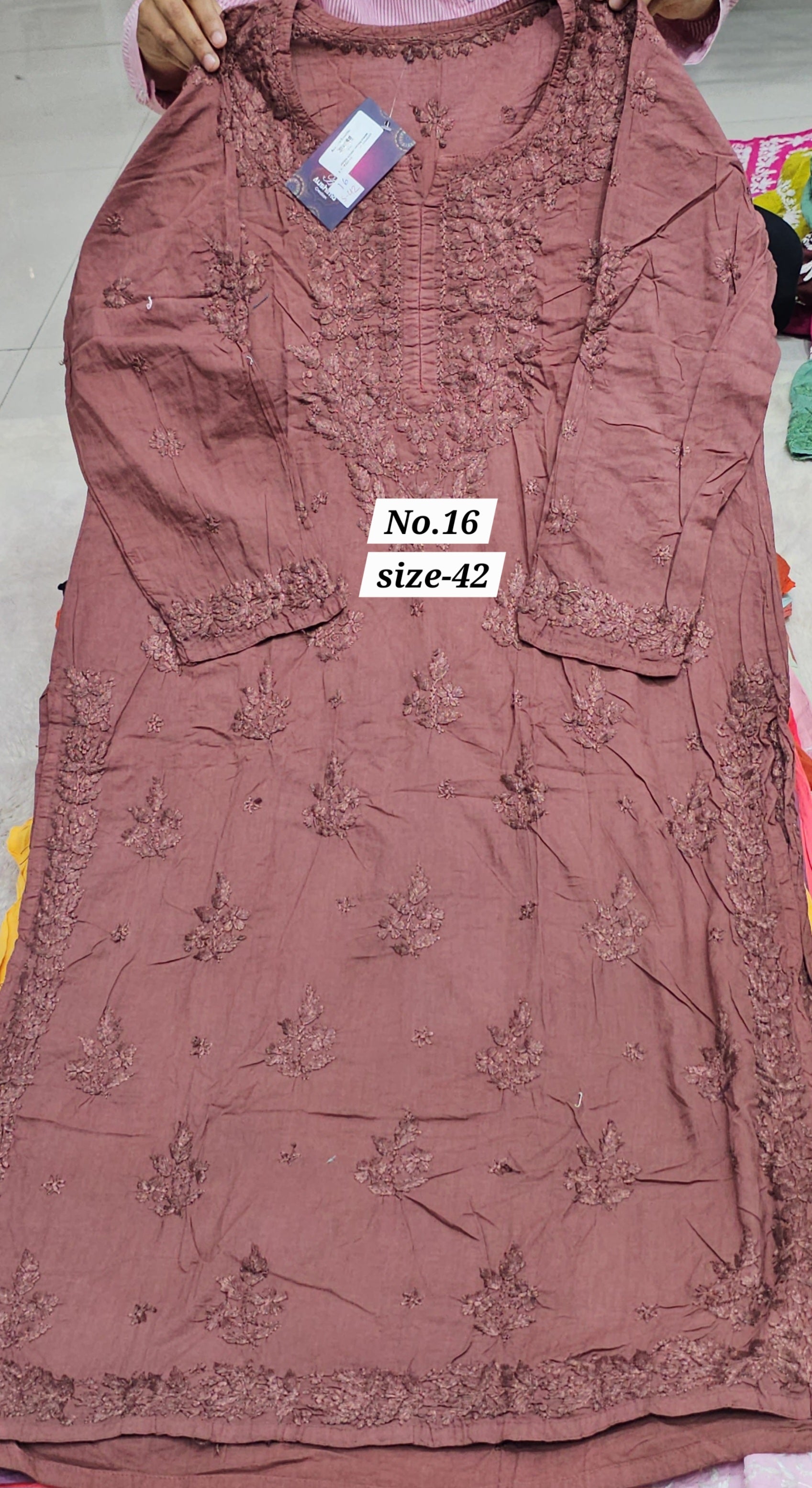 LUCKNOW CHIKANKARI READY MADE KURTI {SIZE-42} (NO. 16)