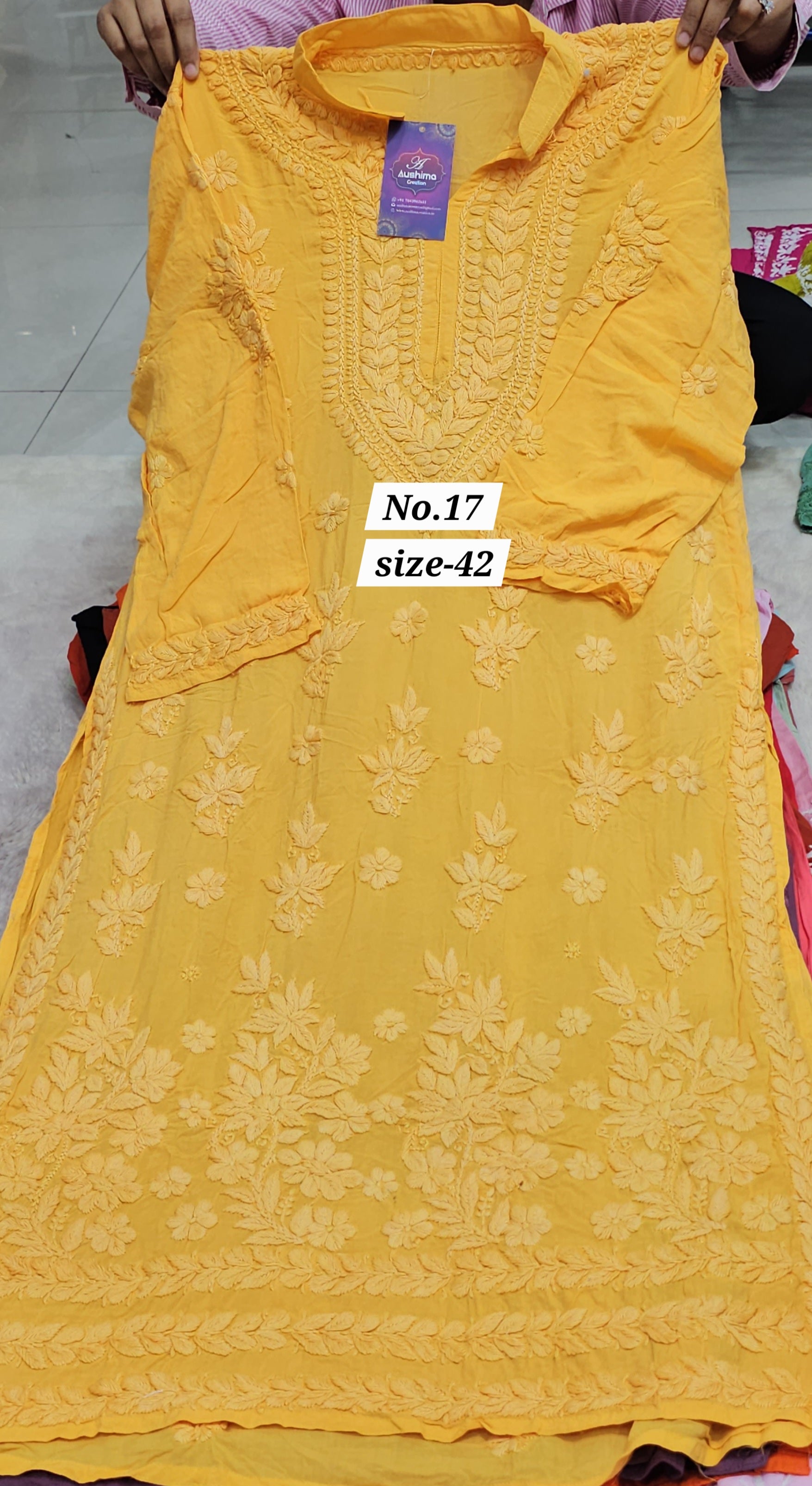 LUCKNOW CHIKANKARI READY MADE KURTI {SIZE-42} (NO. 17)