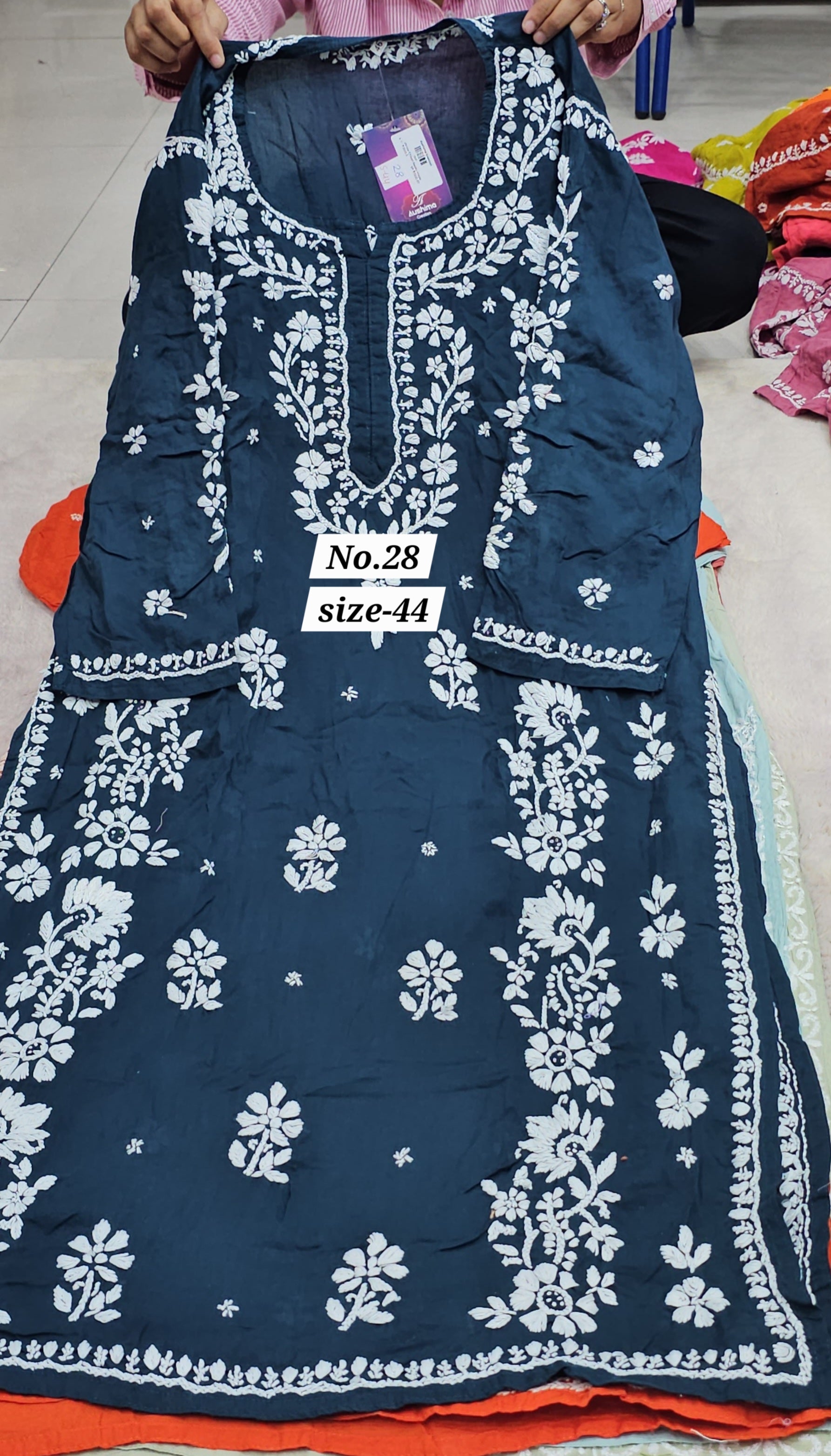 LUCKNOW CHIKANKARI READY MADE KURTI {SIZE-44} (NO. 28)