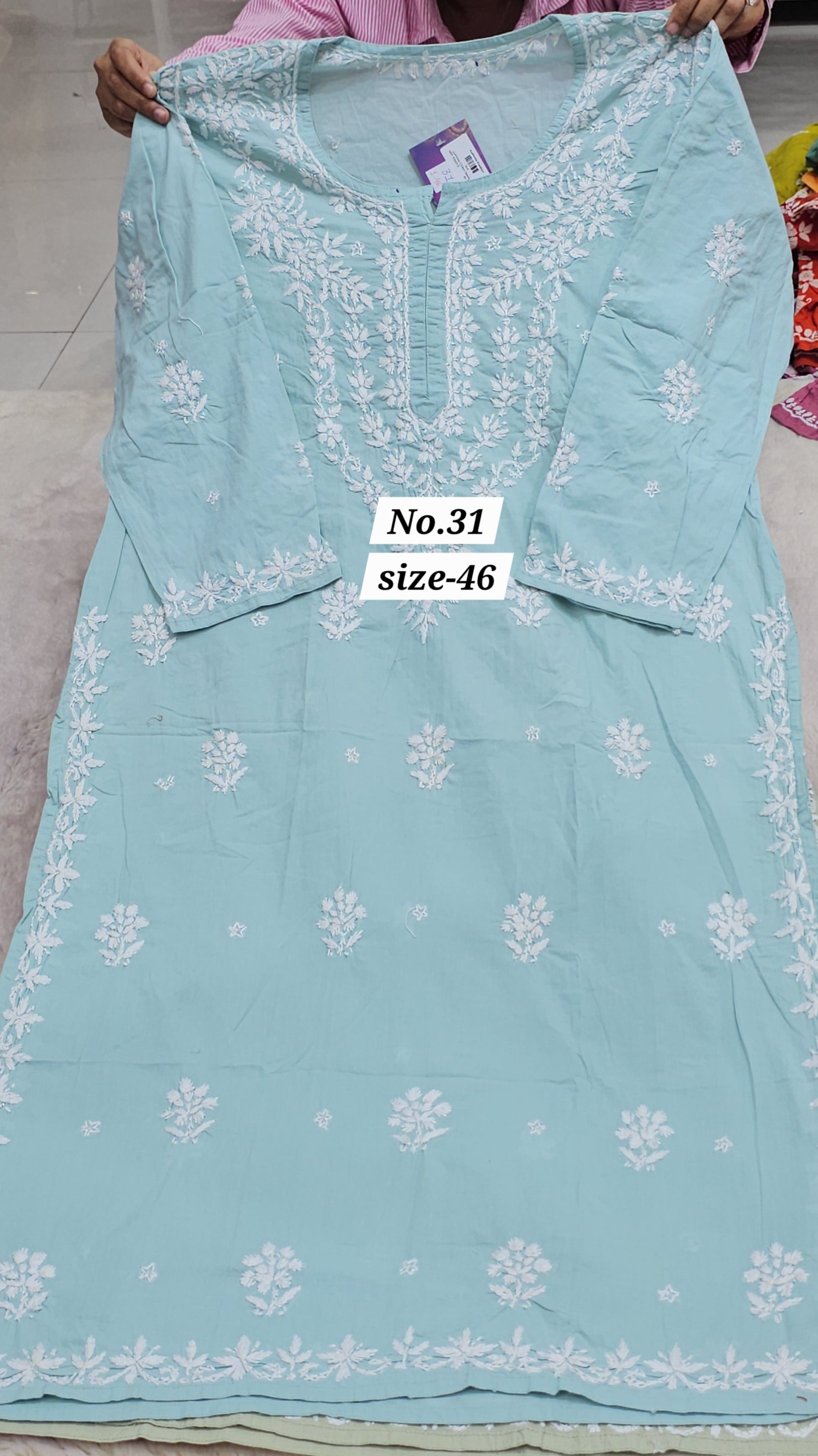 LUCKNOW CHIKANKARI READY MADE KURTI {SIZE-46} (NO. 31)