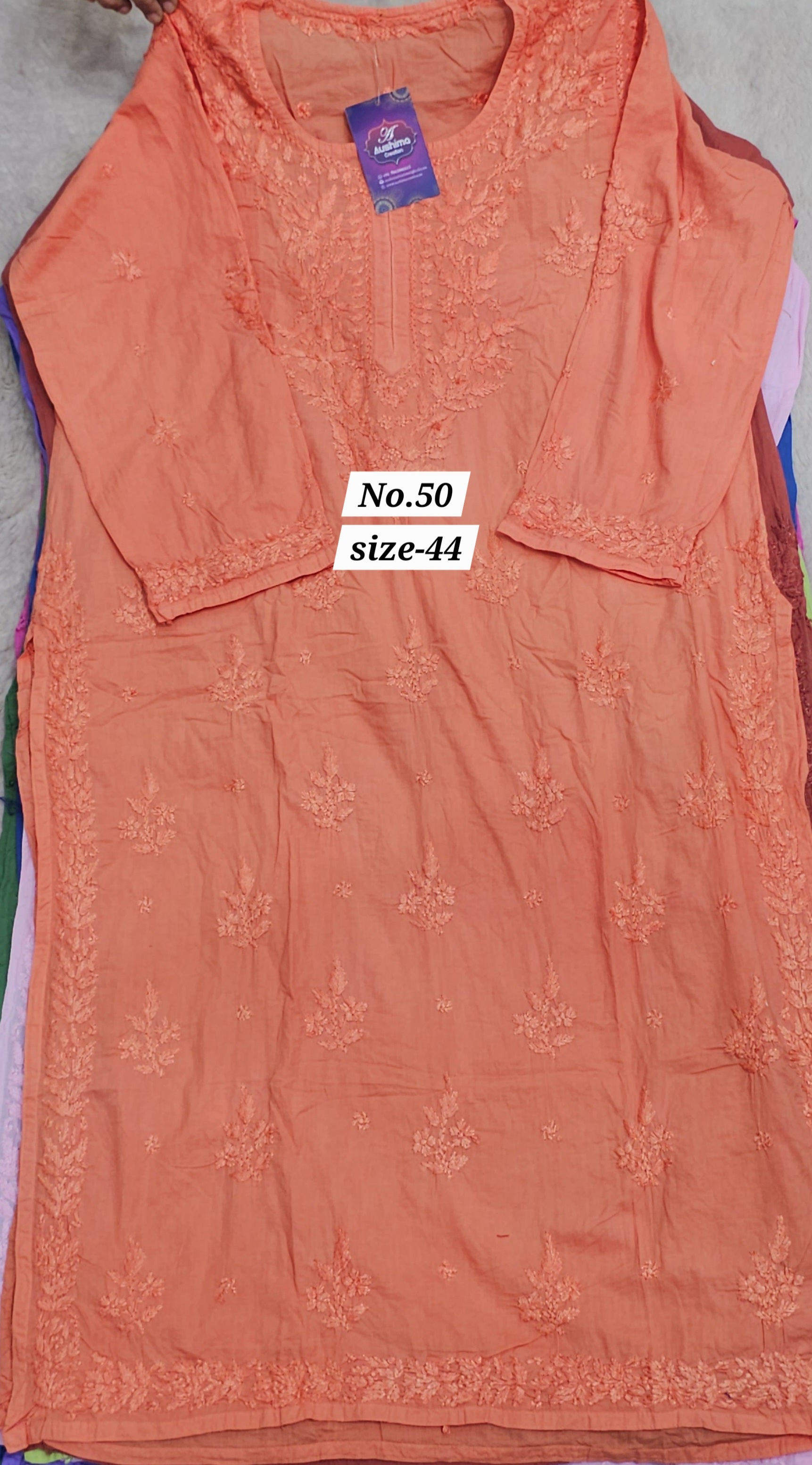 LUCKNOW CHIKANKARI READY MADE KURTI {SIZE-44} (NO. 50)