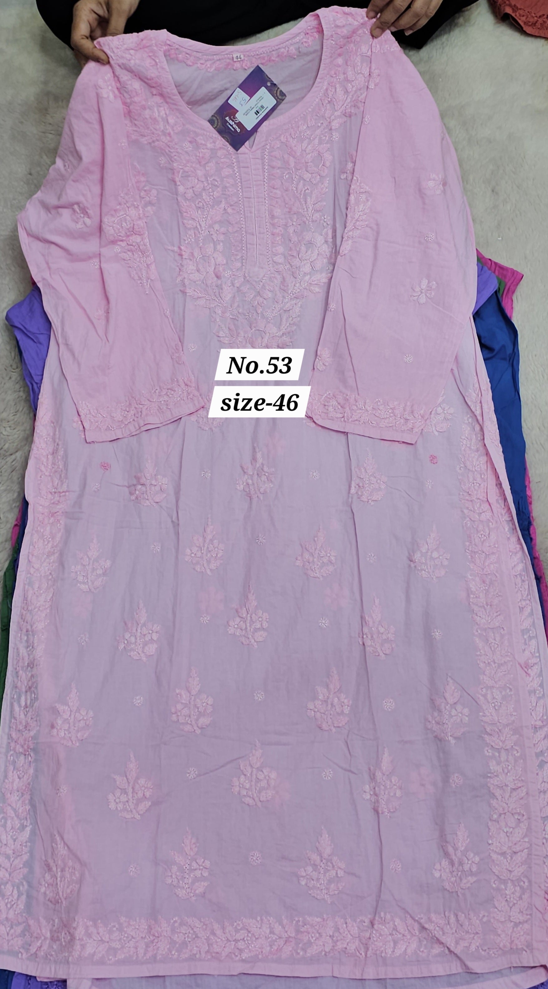 LUCKNOW CHIKANKARI READY MADE KURTI {SIZE-46} (NO. 53)