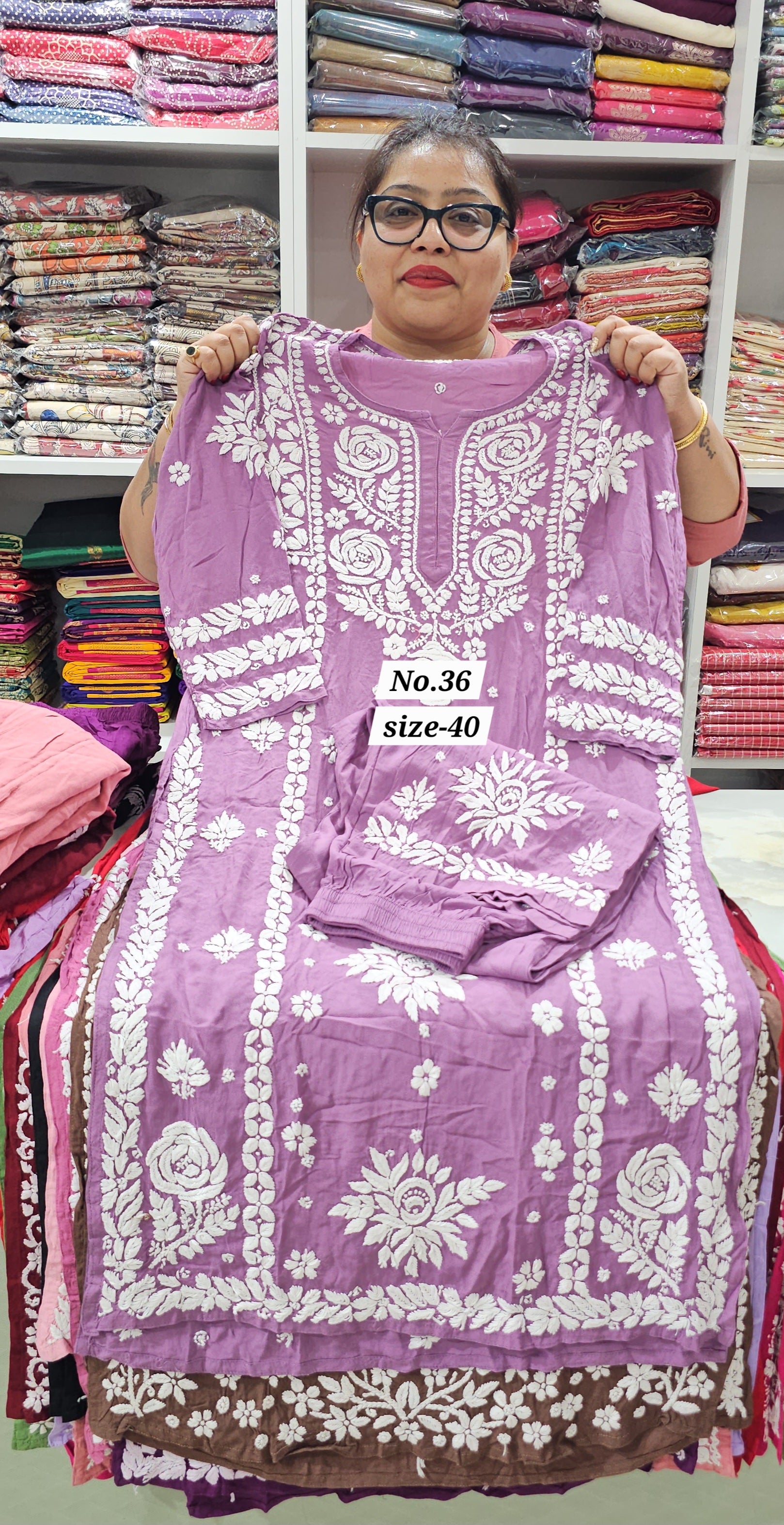LUKHNOW CHIKANKARI CORD SET (NO.36)