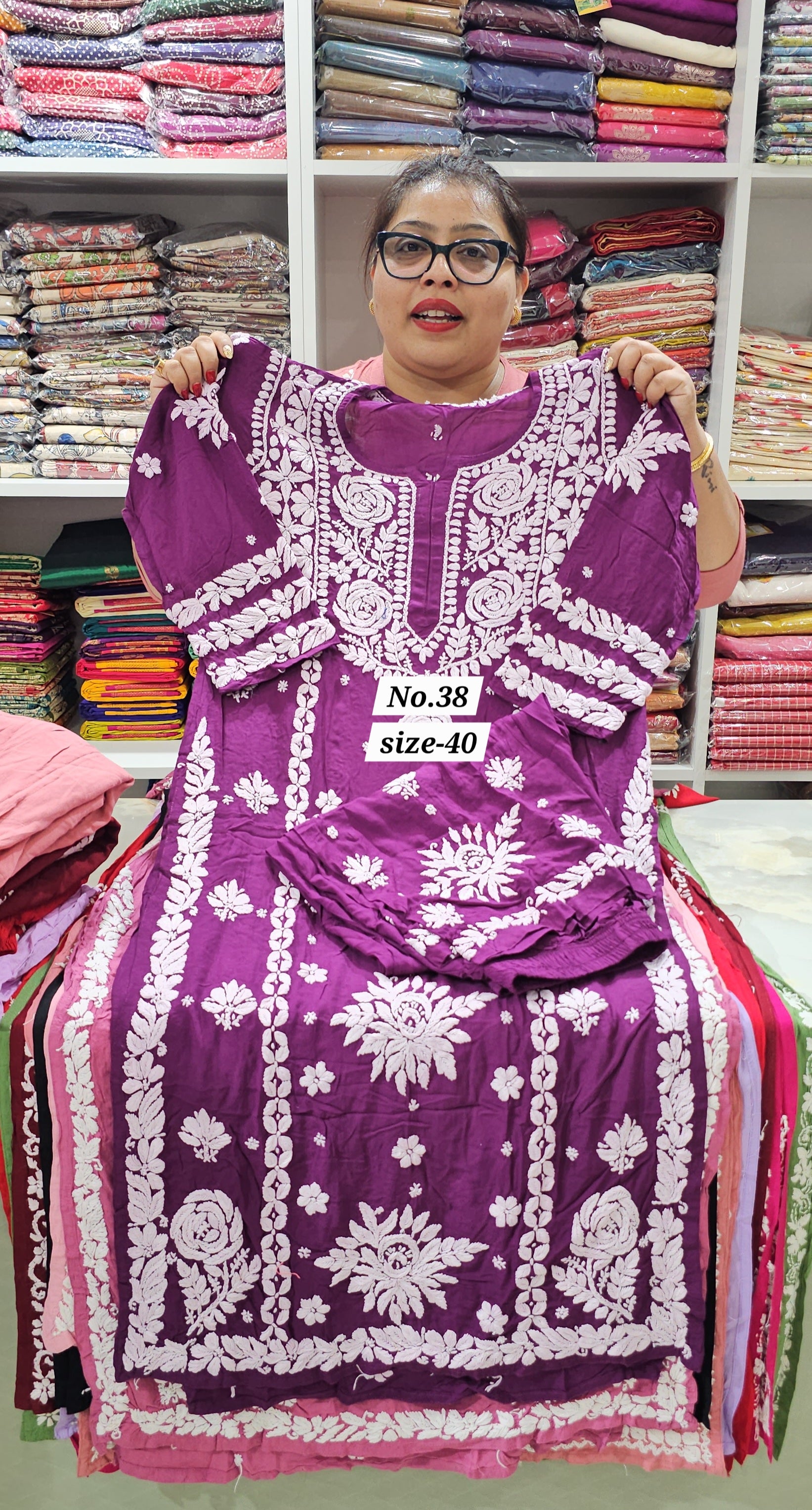 LUKHNOW CHIKANKARI CORD SET (NO.38)