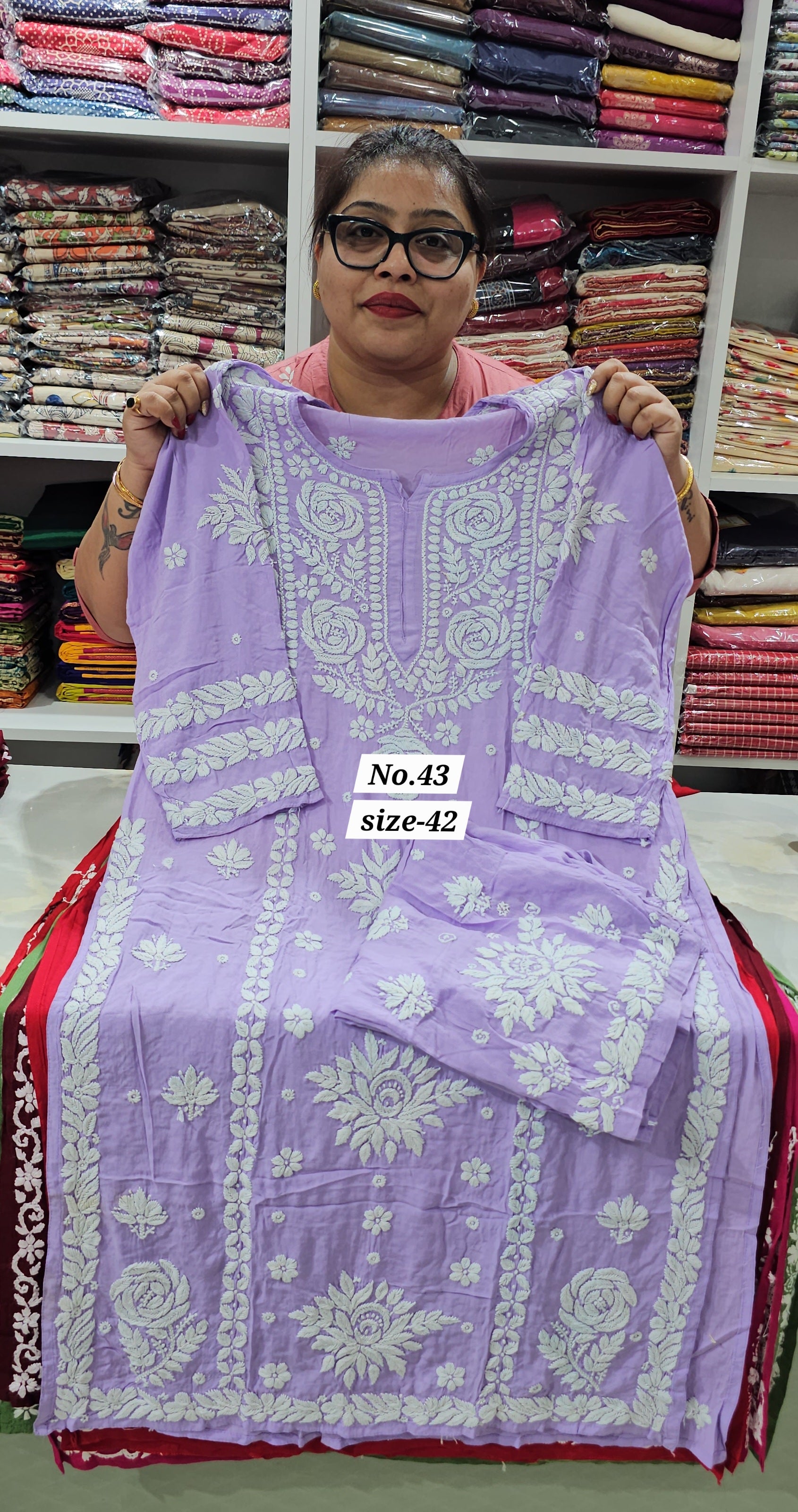 LUKHNOW CHIKANKARI CORD SET (NO.43)