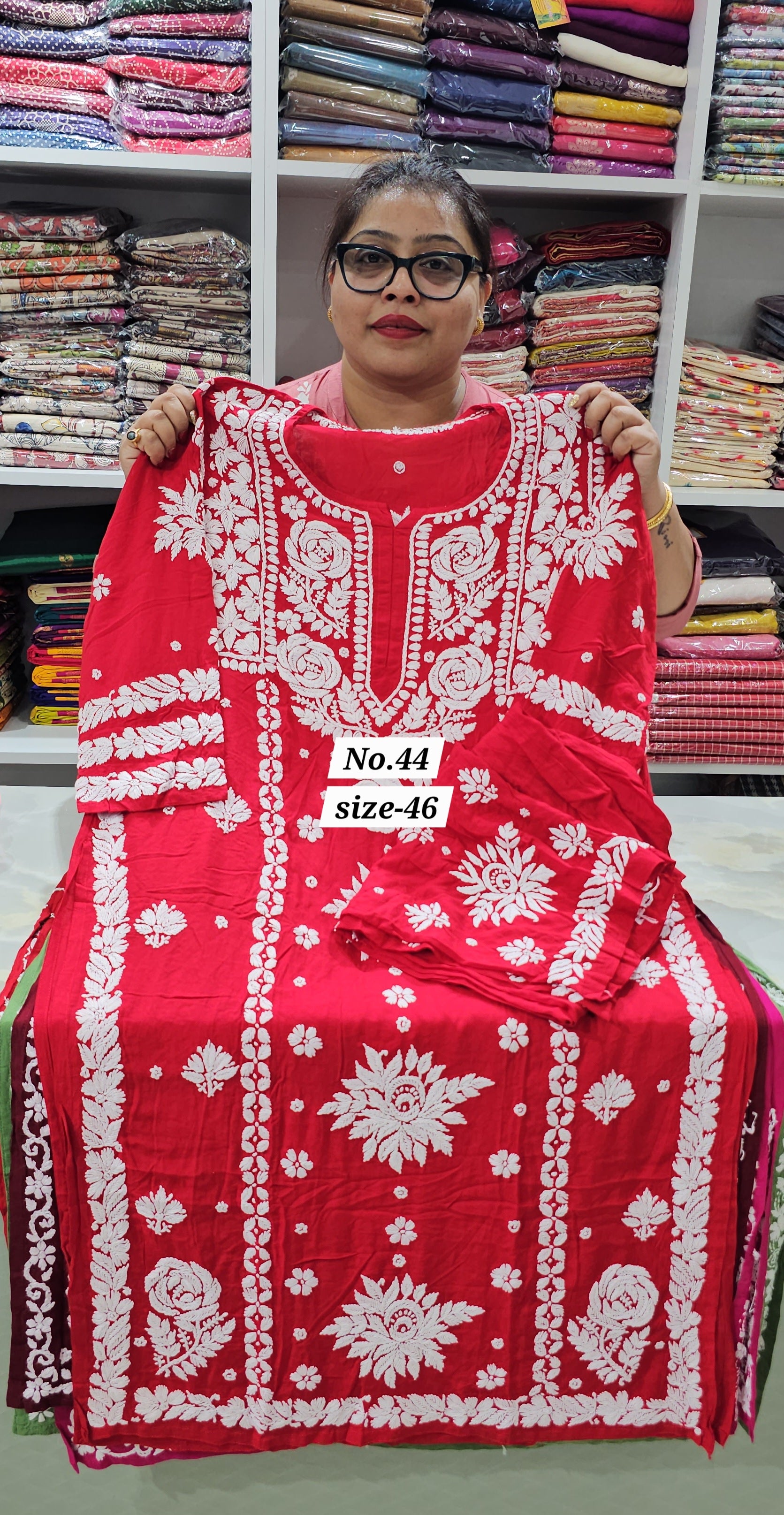 LUKHNOW CHIKANKARI CORD SET (NO.44)
