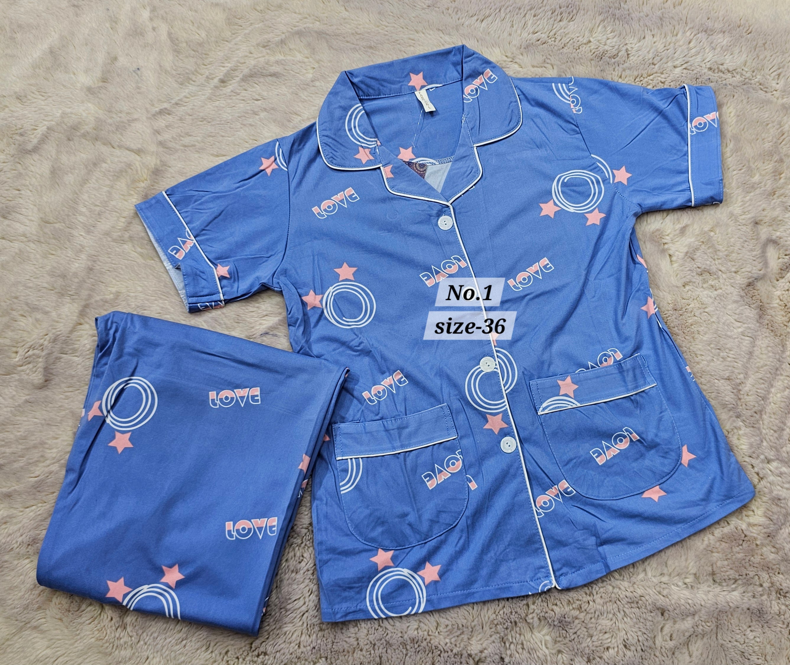 NIGHT WEAR CORD SET {SIZE-36} (NO.1)