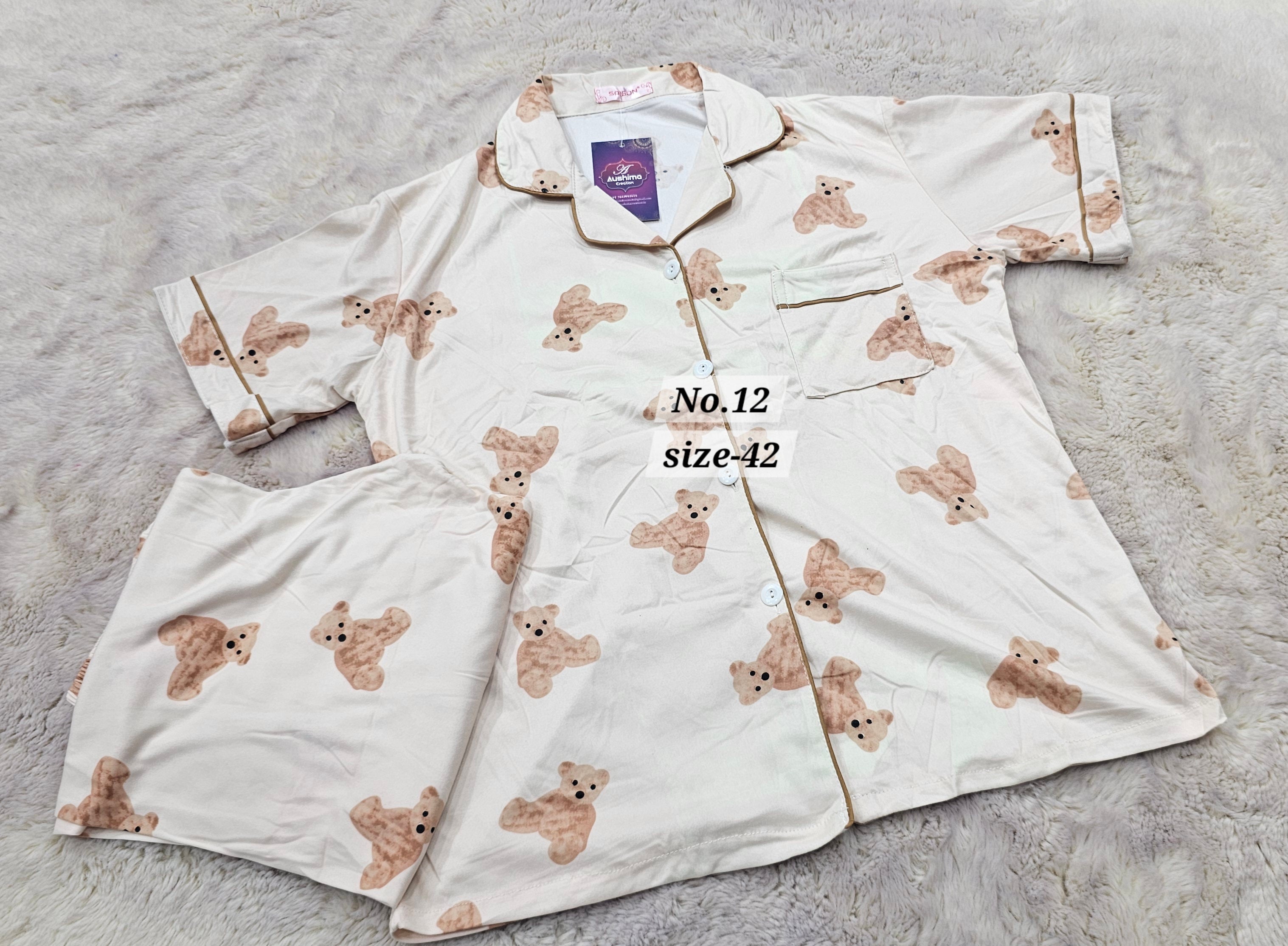 NIGHT WEAR CORD SET {SIZE-42} (NO.12)