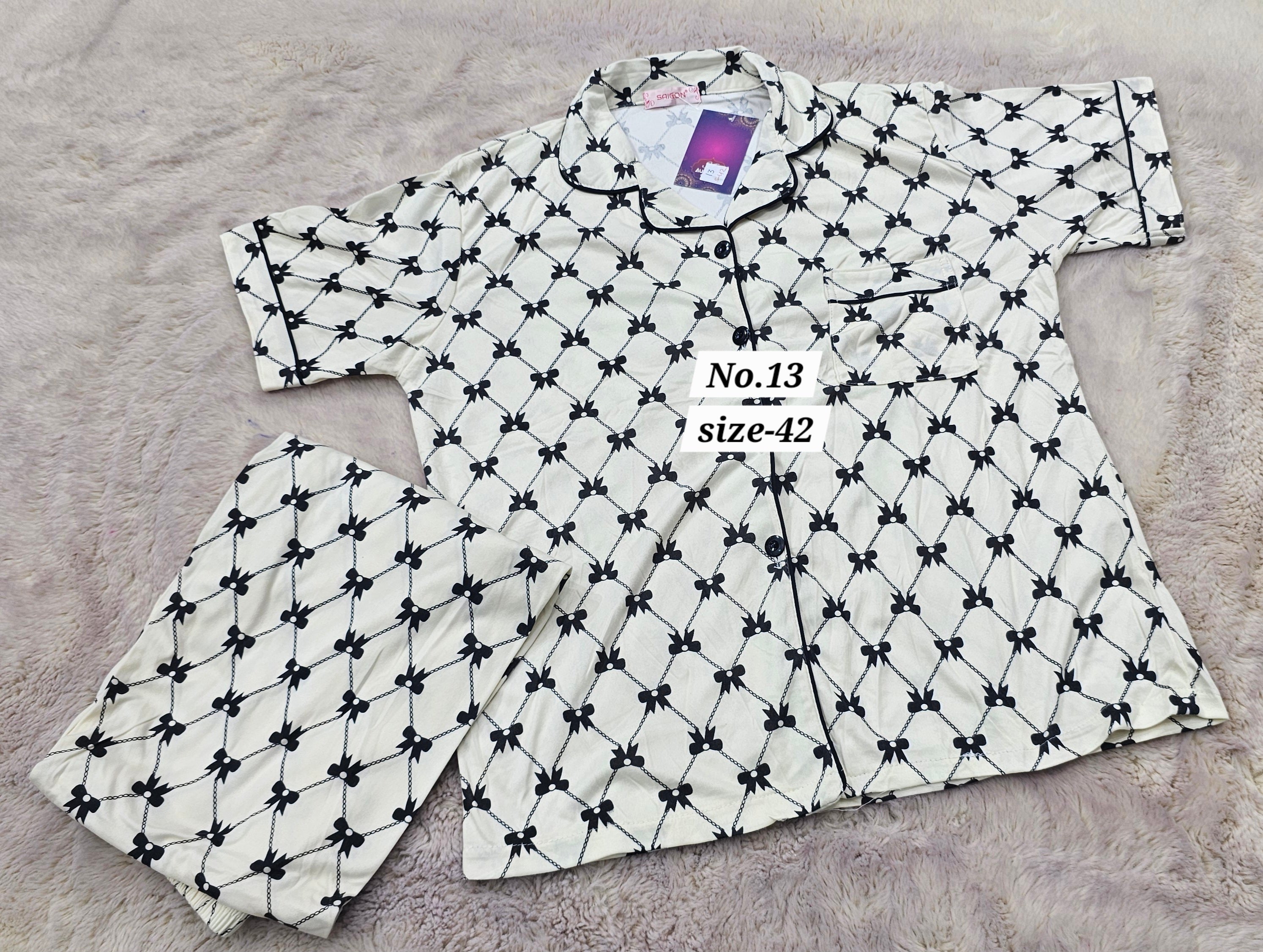 NIGHT WEAR CORD SET {SIZE-42} (NO.13)