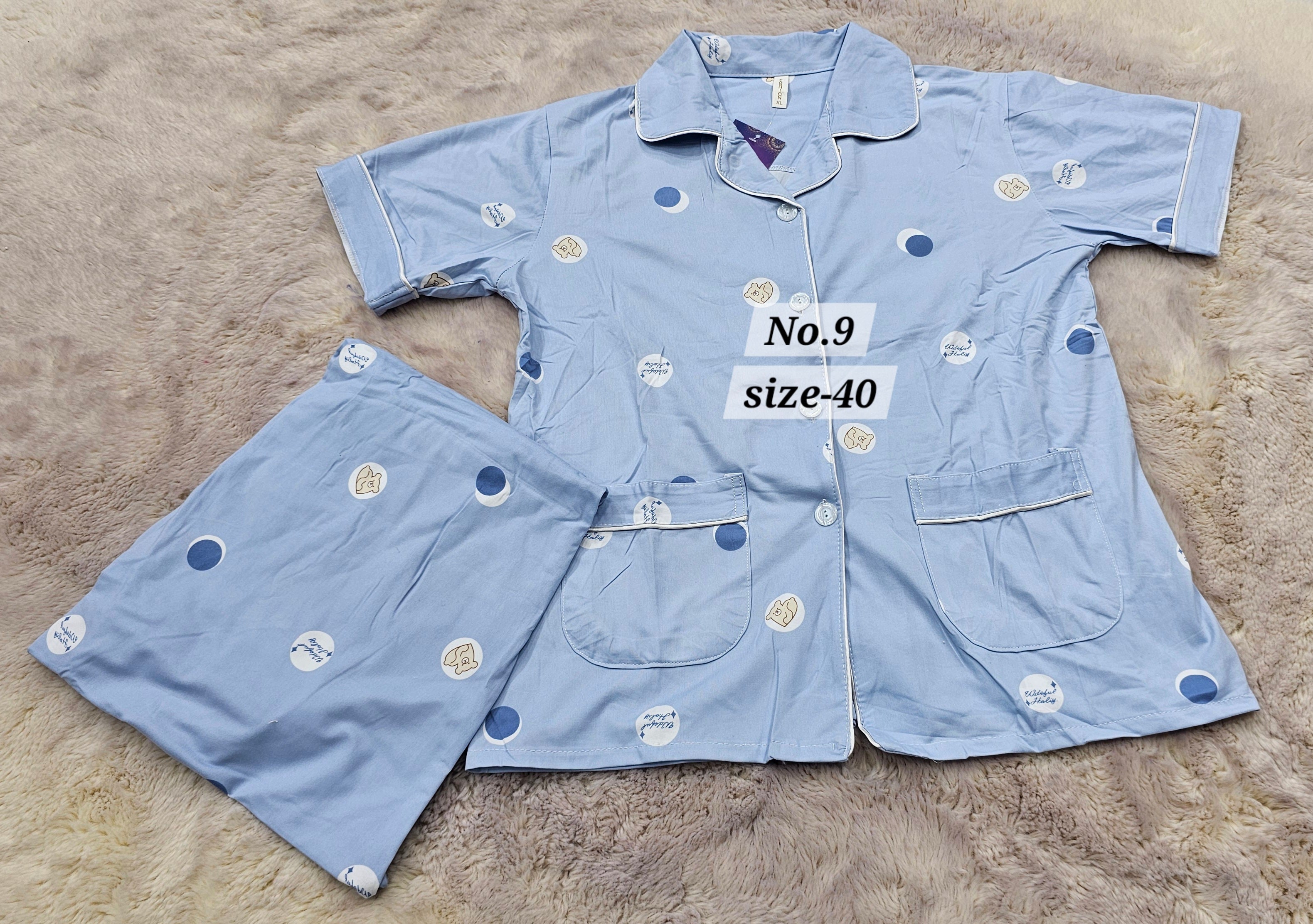 NIGHT WEAR CORD SET {SIZE-40} (NO.9)