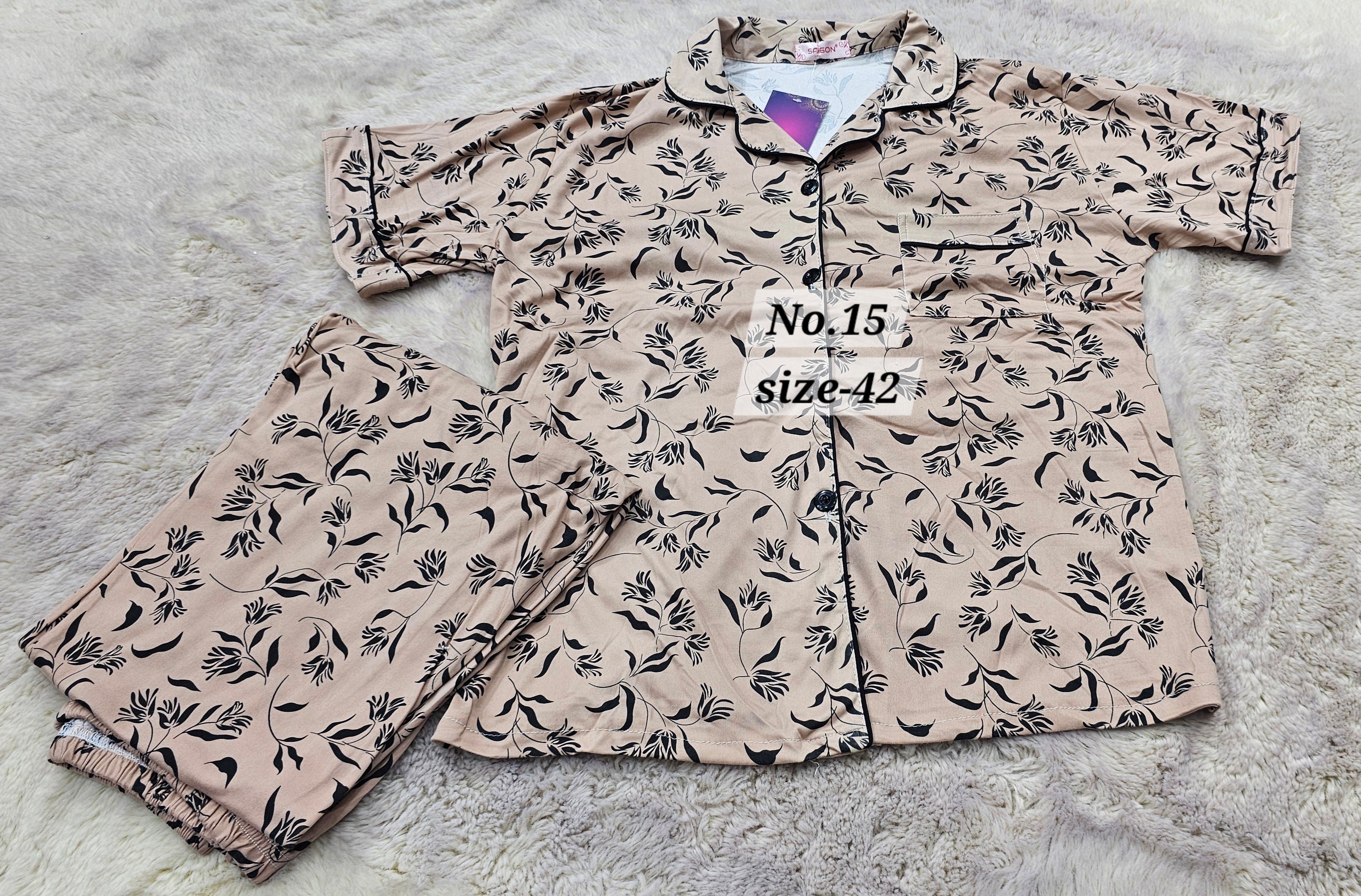 NIGHT WEAR CORD SET {SIZE-42} (NO.15)
