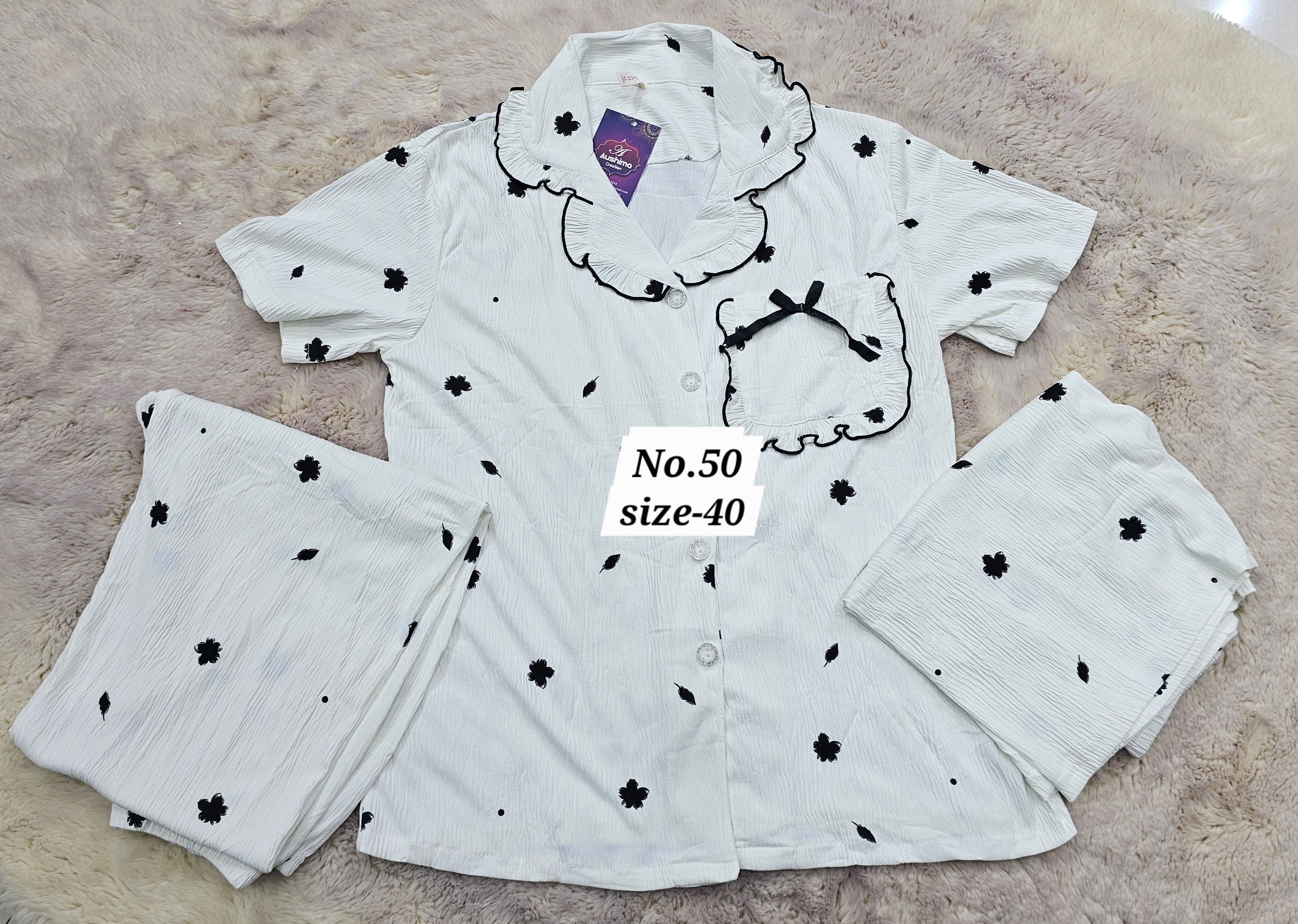 NIGHT WEAR CORD SET {SIZE-40} (NO.50)