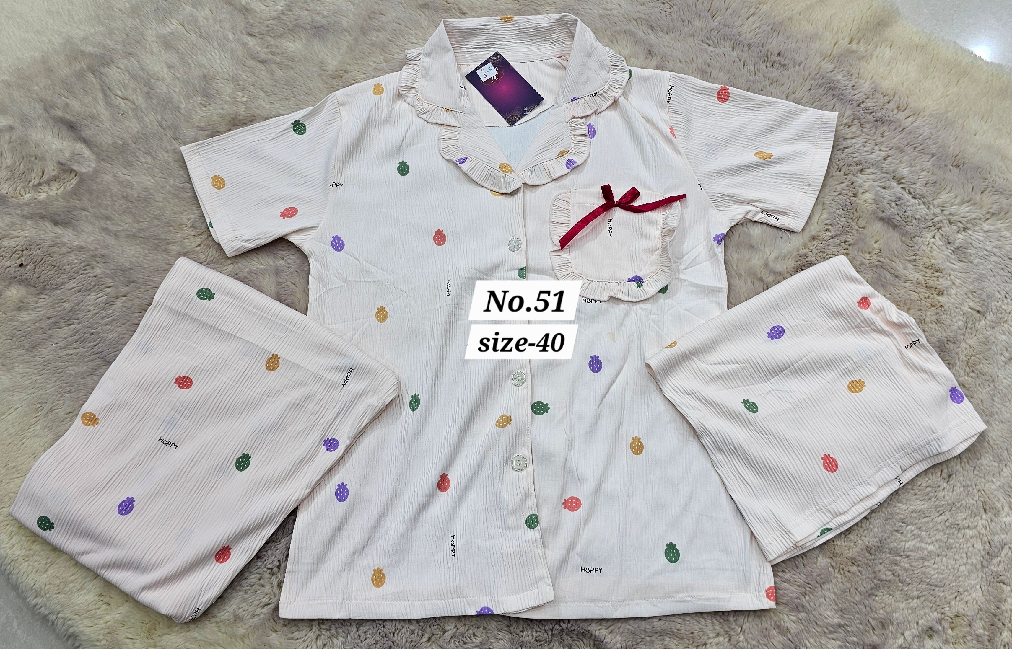 NIGHT WEAR CORD SET {SIZE-40} (NO.51)