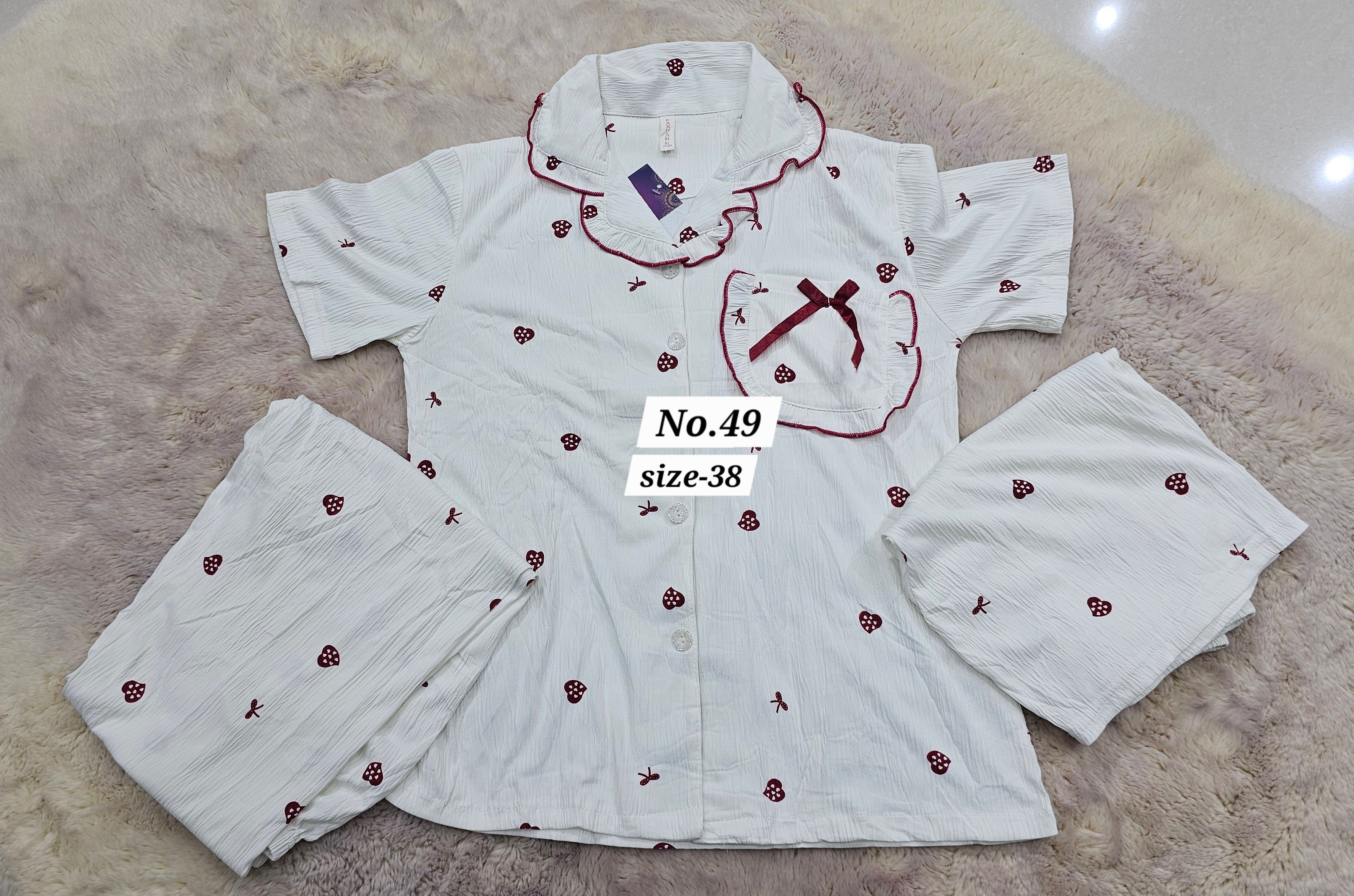 NIGHT WEAR CORD SET {SIZE-38} (NO.49)