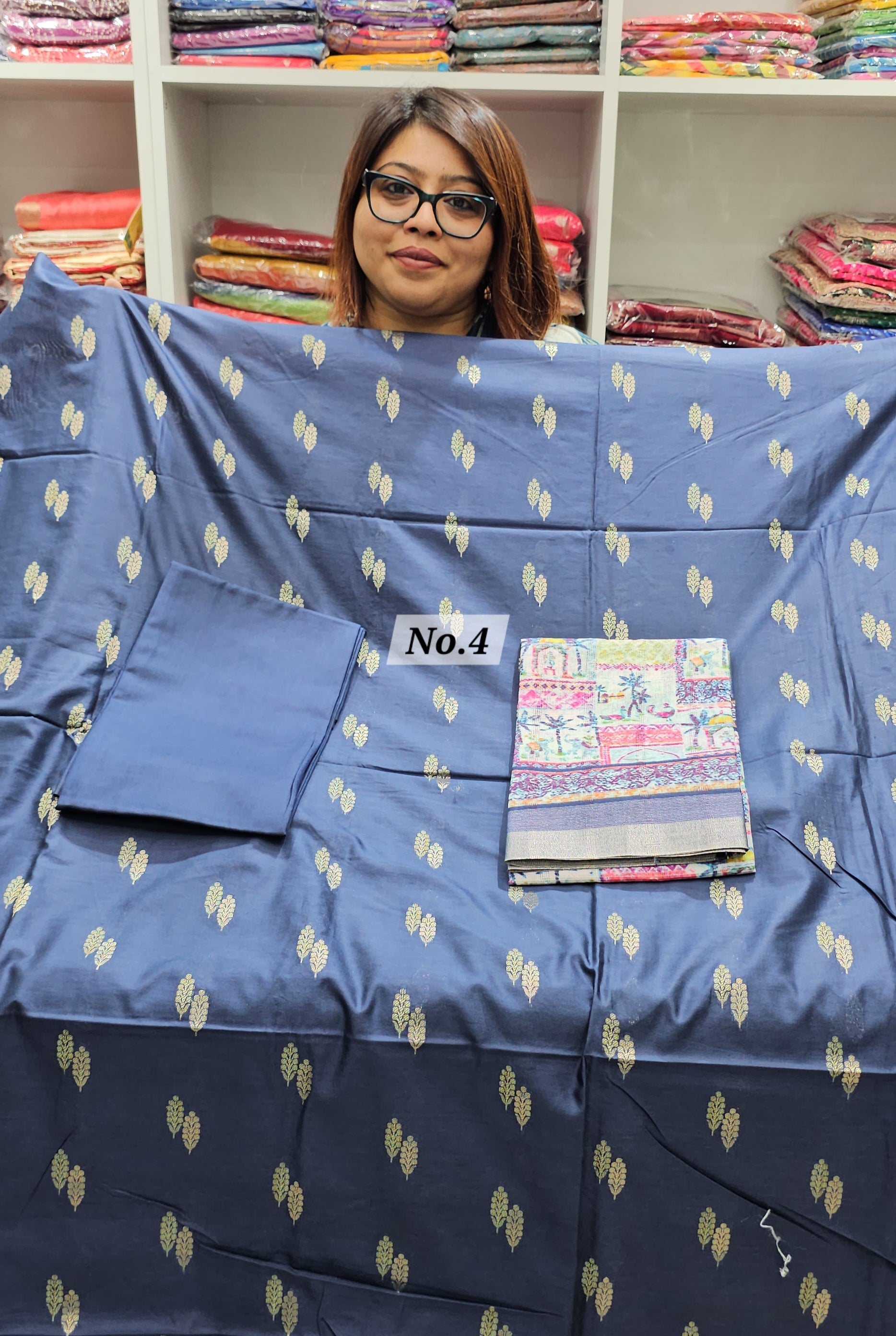 PURE HANDLOOM SILK 3PC DRESS MATERIAL (NO.4)