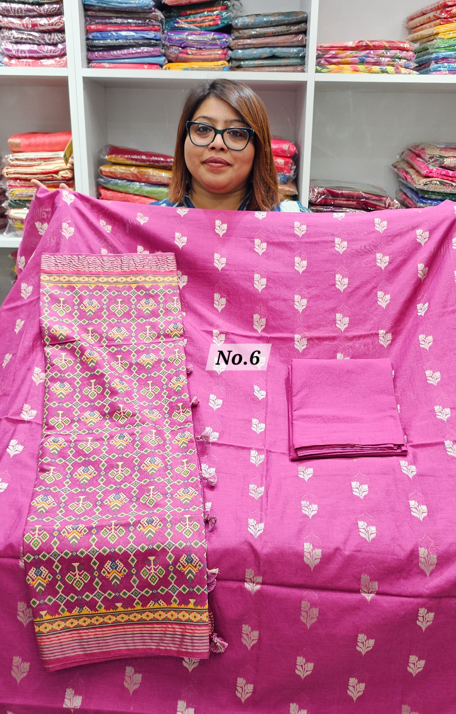 PURE HANDLOOM SILK 3PC DRESS MATERIAL (NO.6)