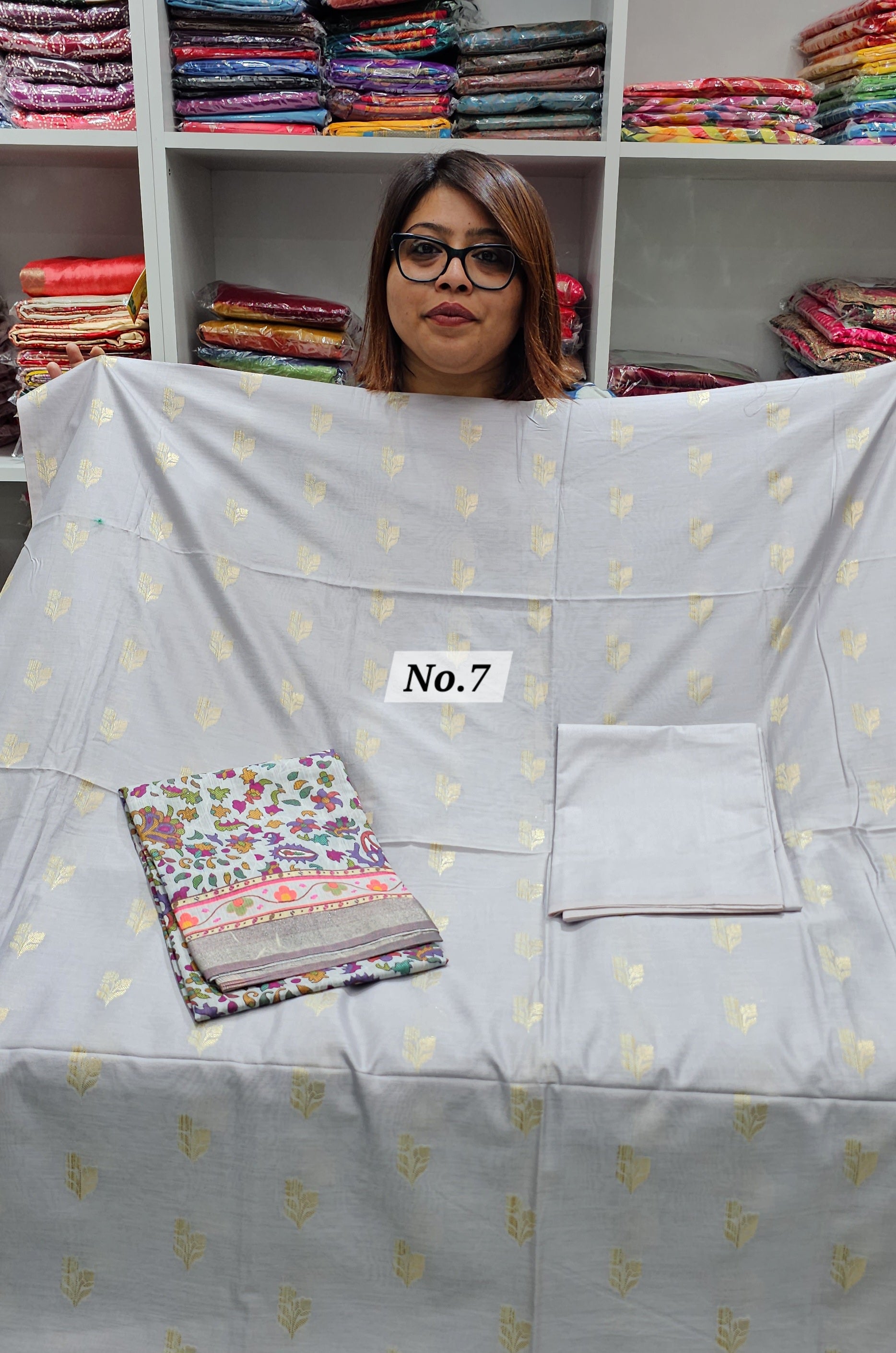 PURE HANDLOOM SILK 3PC DRESS MATERIAL (NO.7)