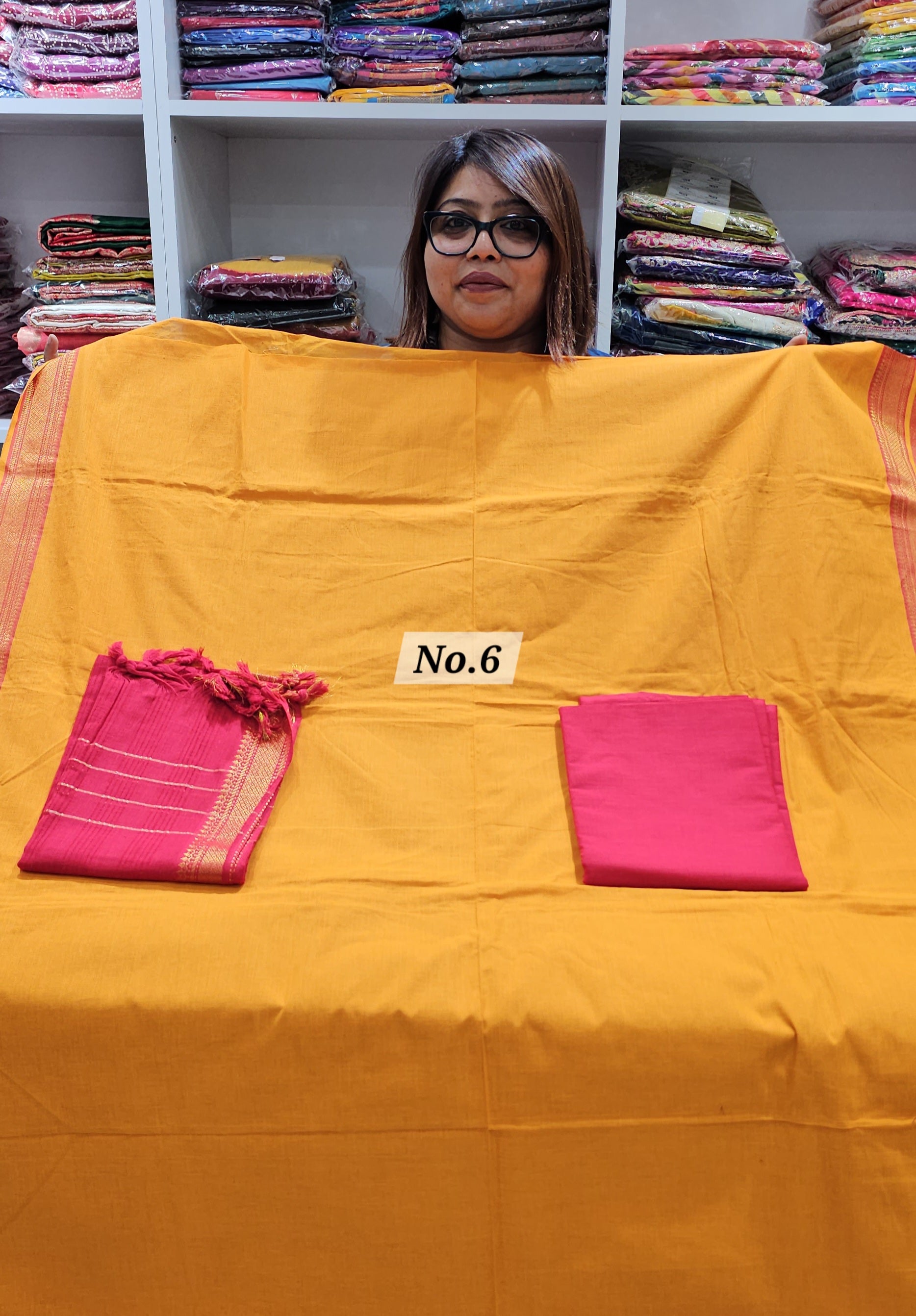 DESIGNER JAM COTTON SILK DRESS MATERIAL (NO. 6)
